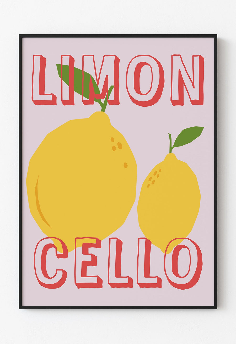 Limon Temalı Sanat Baskısı - Limoncello İllüstrasyon Posteri Art101.shop