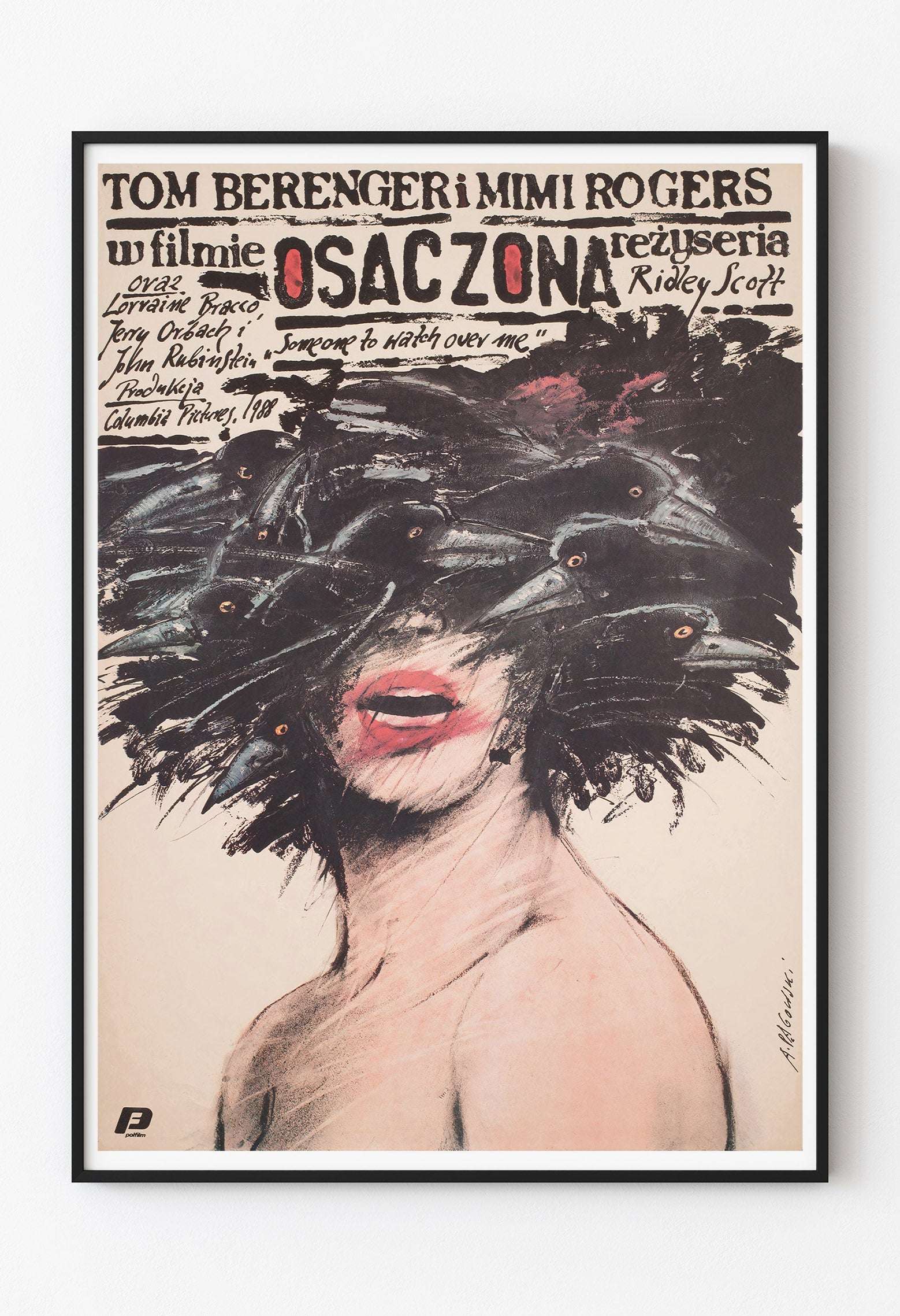 Ridley Scott'ın "Osaczona" Film Afişi - Someone to watch over me - Original Polish Movie Poster by Andrzej Pagowski 1989