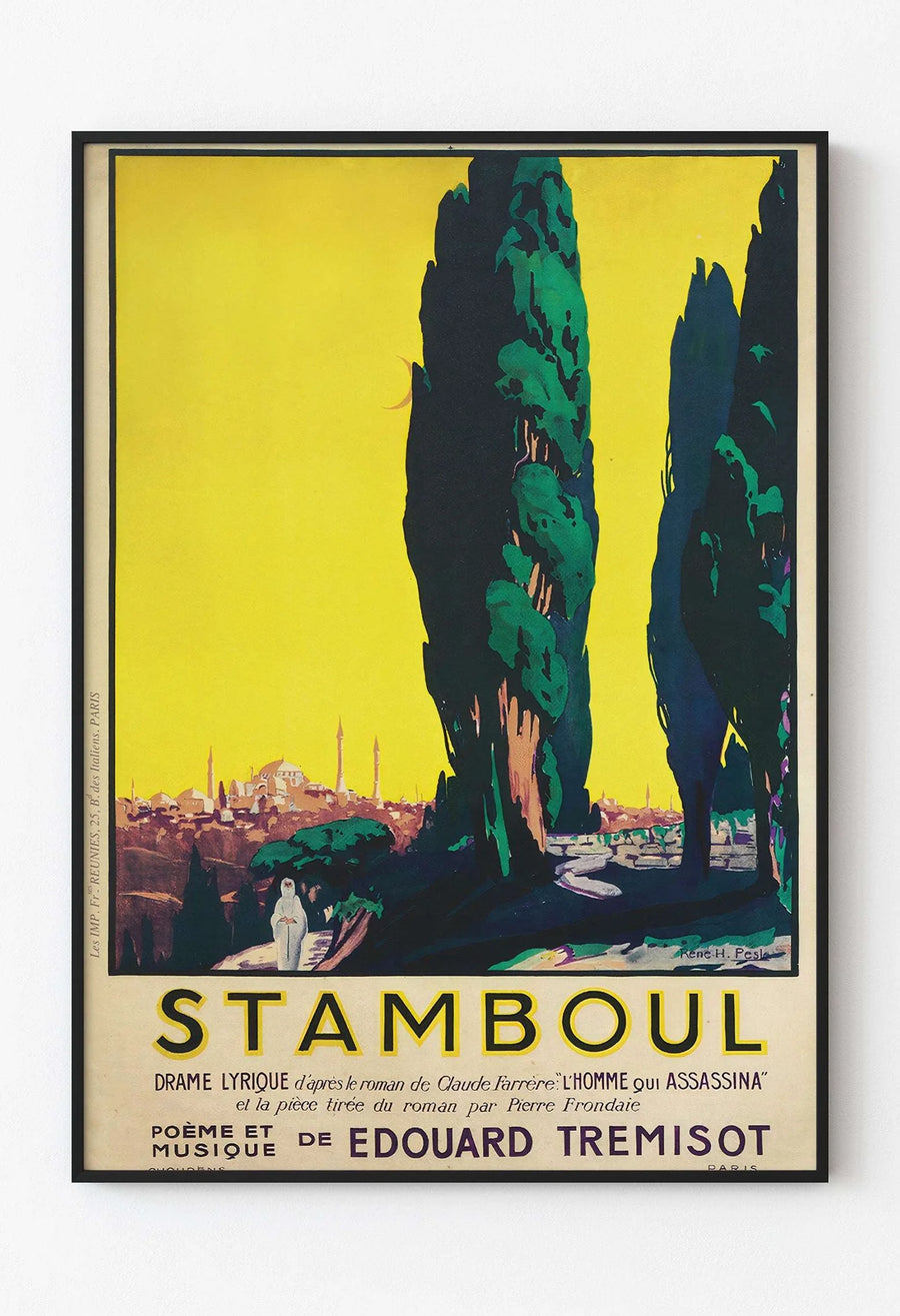 Stamboul - Edouard Tremisot İstanbul Posteri / 1920'lerden Orijinal "Stamboul" Lirik Drama Tanıtım Posteri