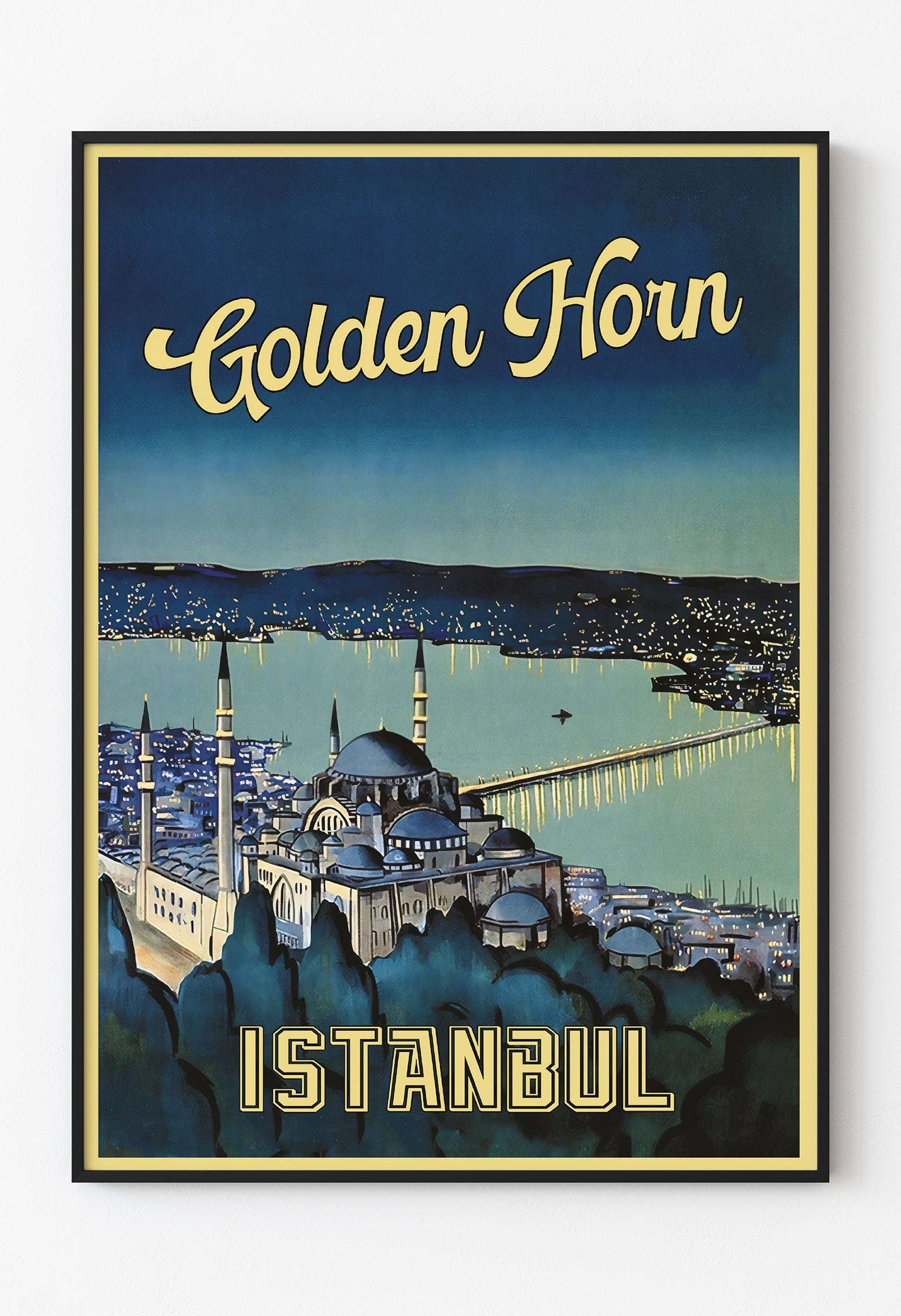 Golden Horn İstanbul - Haliç Afiş / Golden Horn, Istanbul" Retro Seyahat Posteri