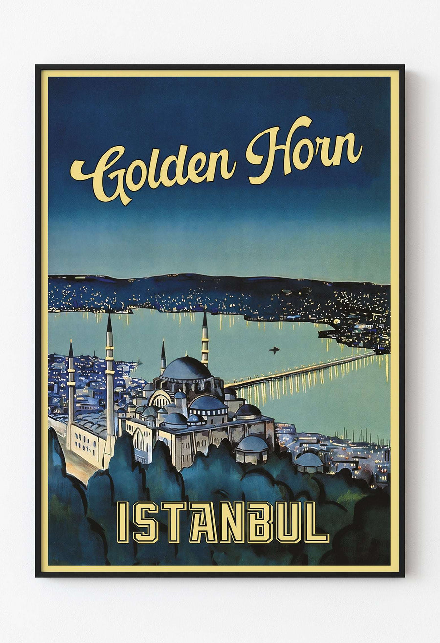 Golden Horn İstanbul - Haliç Afiş / Golden Horn, Istanbul" Retro Seyahat Posteri