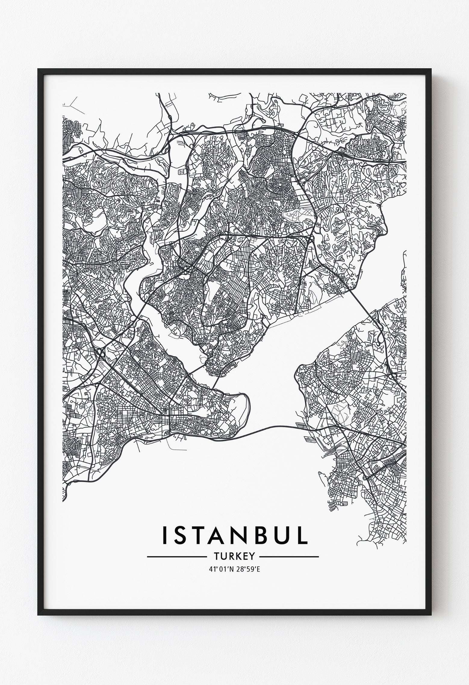 Minimalist İstanbul Harita Posteri