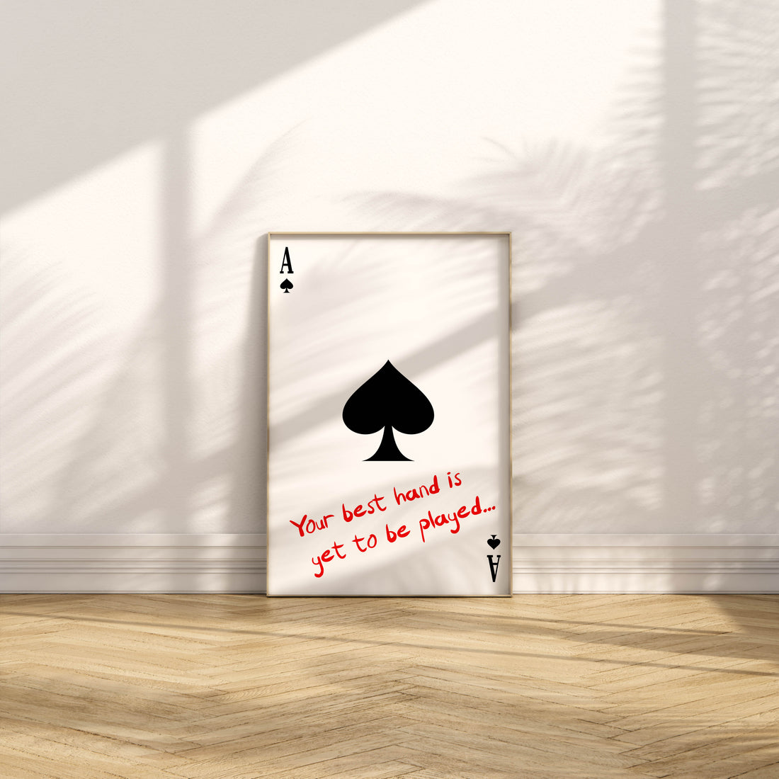 Maça Ası Motivasyon Poster - Minimalist Duvar Sanatı