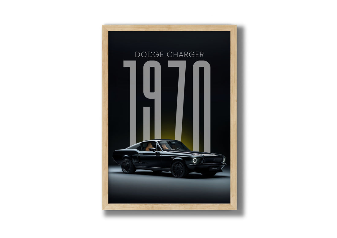 1970 Dodge Charger Retro Araba Posteri | Minimalist Duvar Sanatı