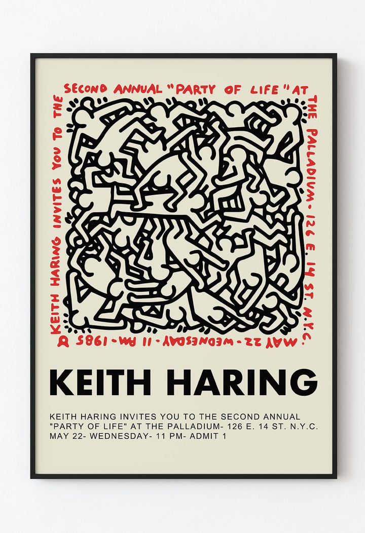 Keith Haring - Party of Life 1985 Vintage Sanat Posteri - The Palladium NYC
