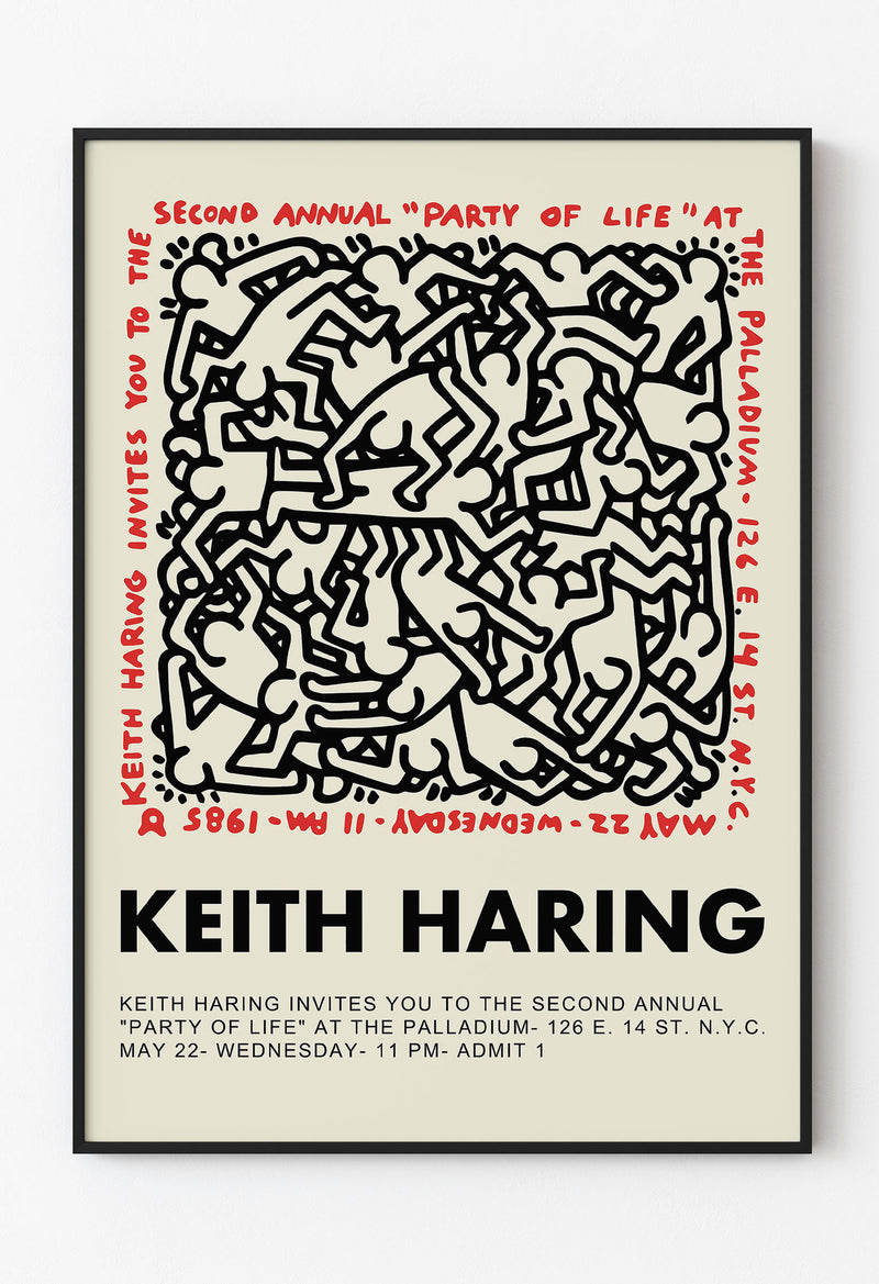Keith Haring - Party of Life 1985 Vintage Sanat Posteri - The Palladium NYC
