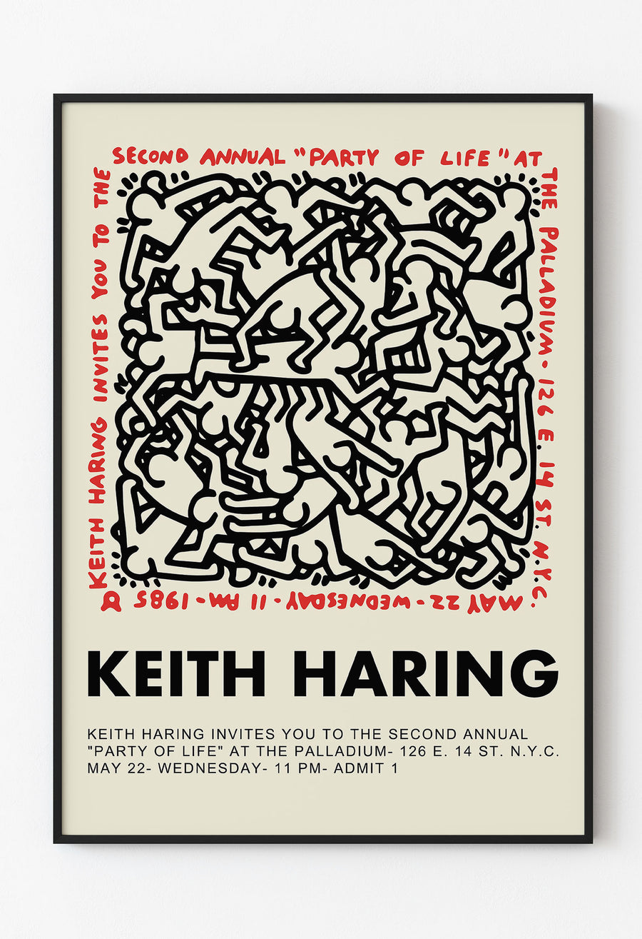 Keith Haring - Party of Life 1985 Vintage Sanat Posteri - The Palladium NYC