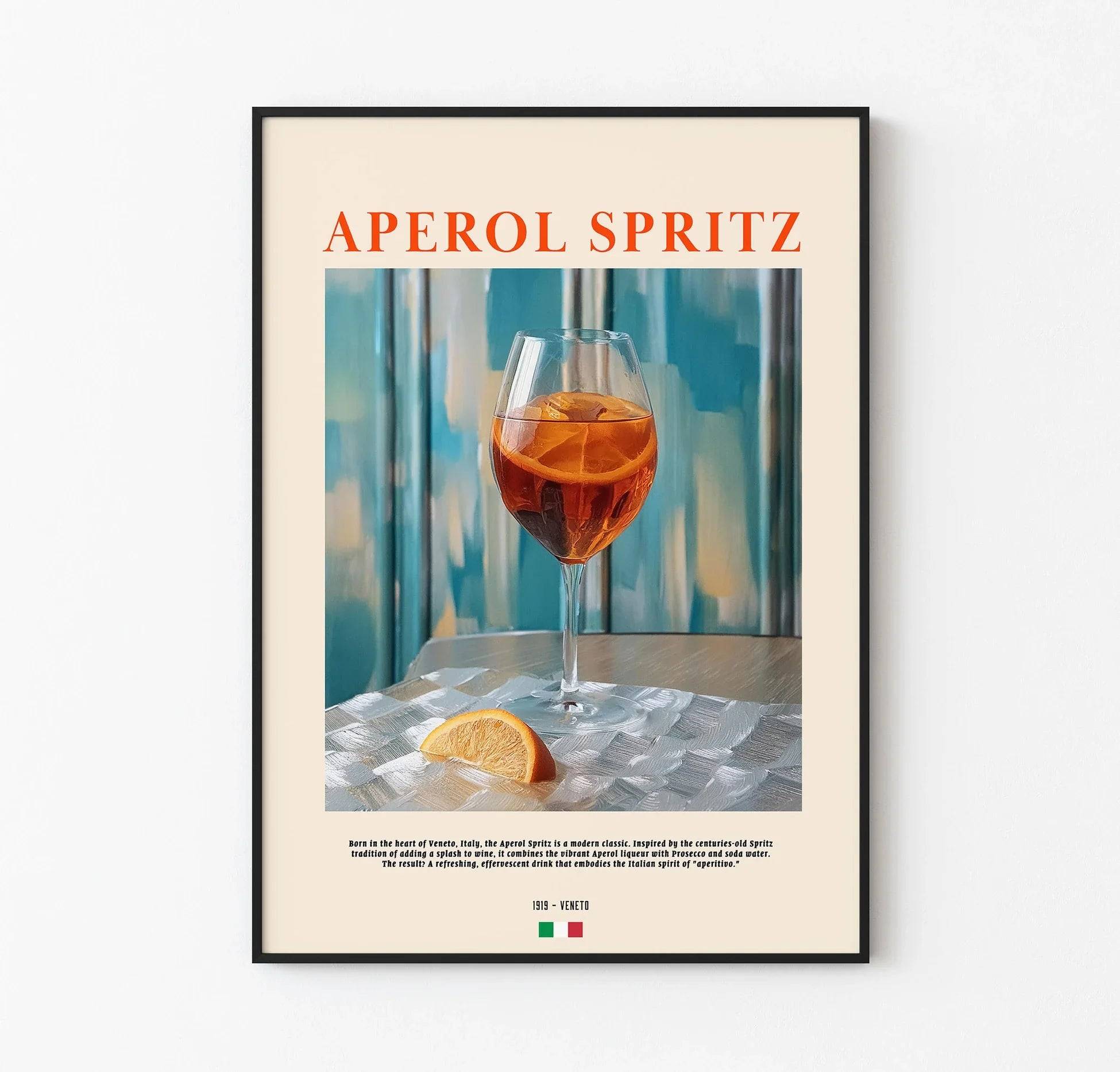 Aperol Spritz Cocktail Poster - Kokteyl Serisi