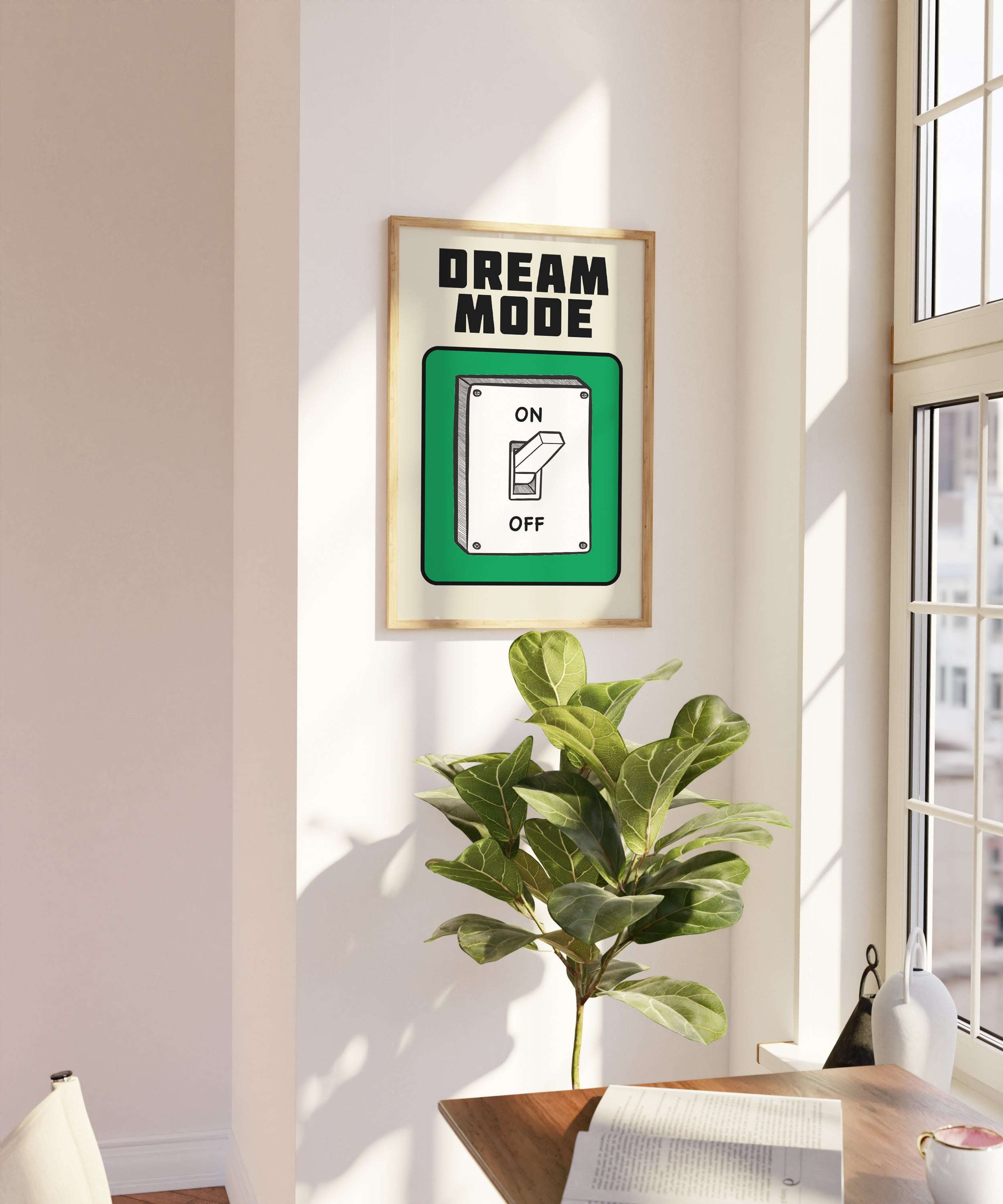 Dream Mode ON/OFF İlham Verici Duvar Dekoru