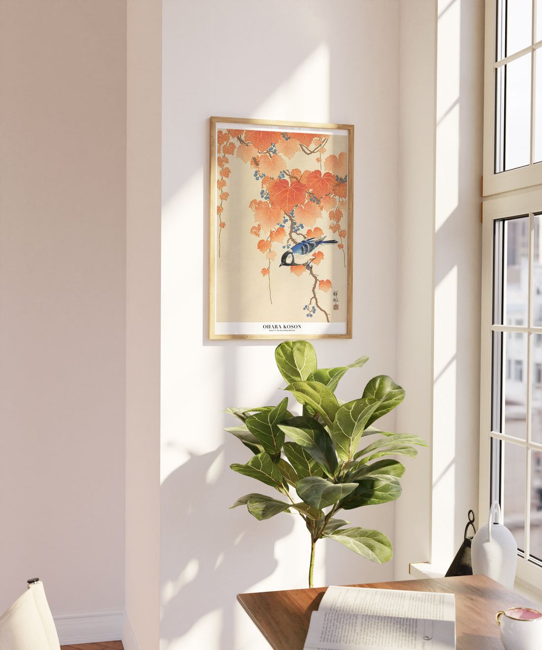Ohara Koson - Great Tit on Paulownia Branch | Japon Sanatı Sanat Baskısı Poster