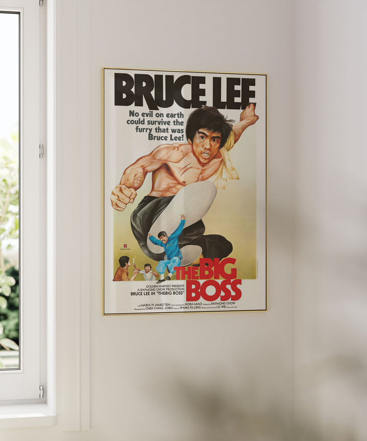 Bruce Lee "The Big Boss" Vintage Film Afişi Reprodüksiyonu | Retro Kung Fu Duvar Sanatı Baskısı