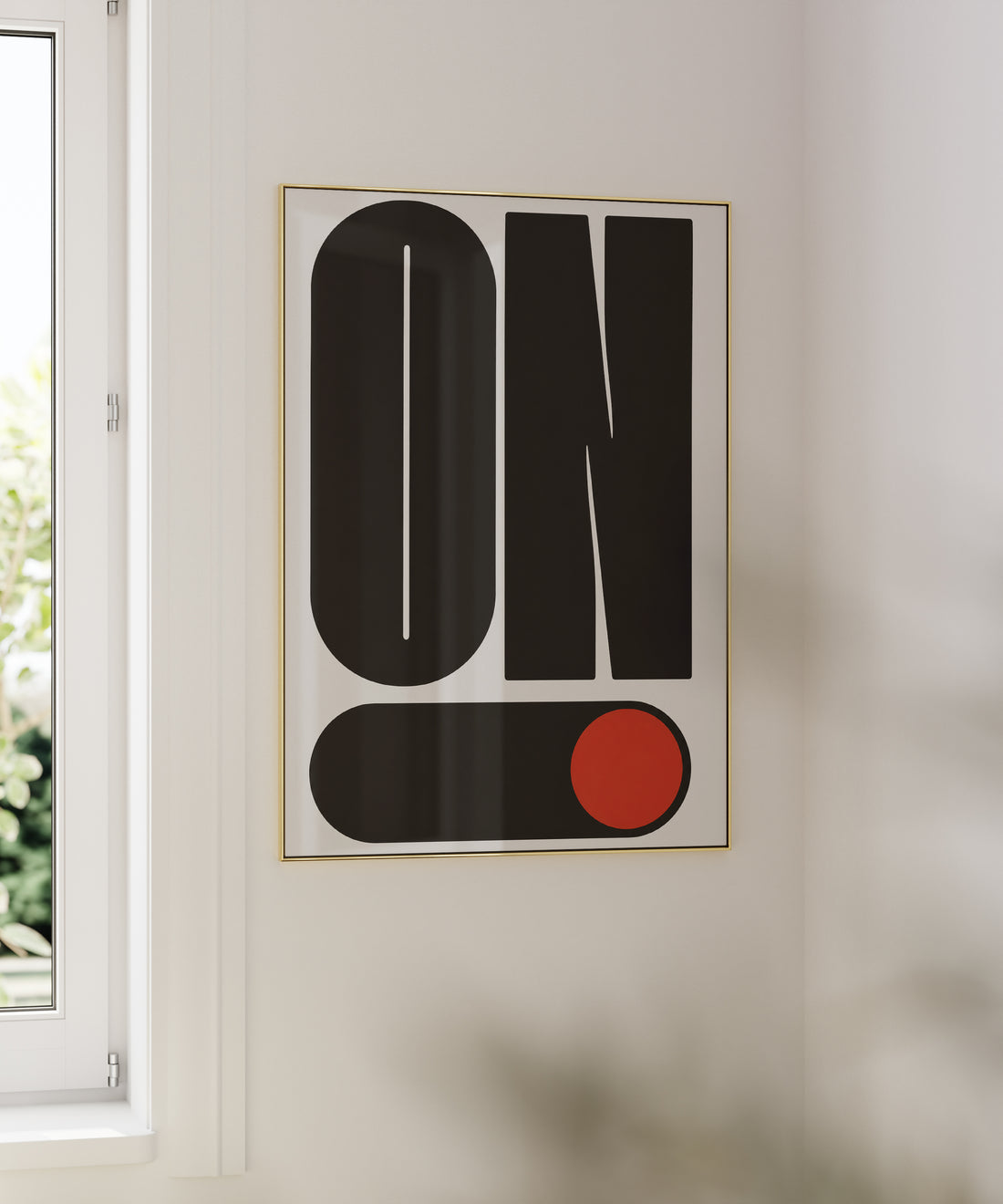 "ON" Tipografi Duvar Tablosu, Minimalist Pop Art Poster
