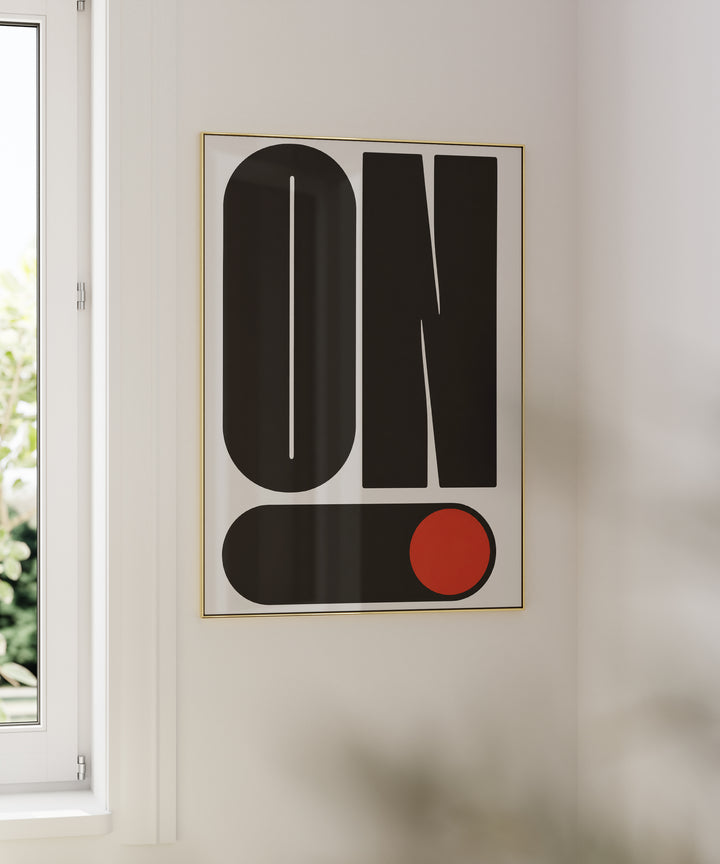 "ON" Tipografi Duvar Tablosu, Minimalist Pop Art Poster