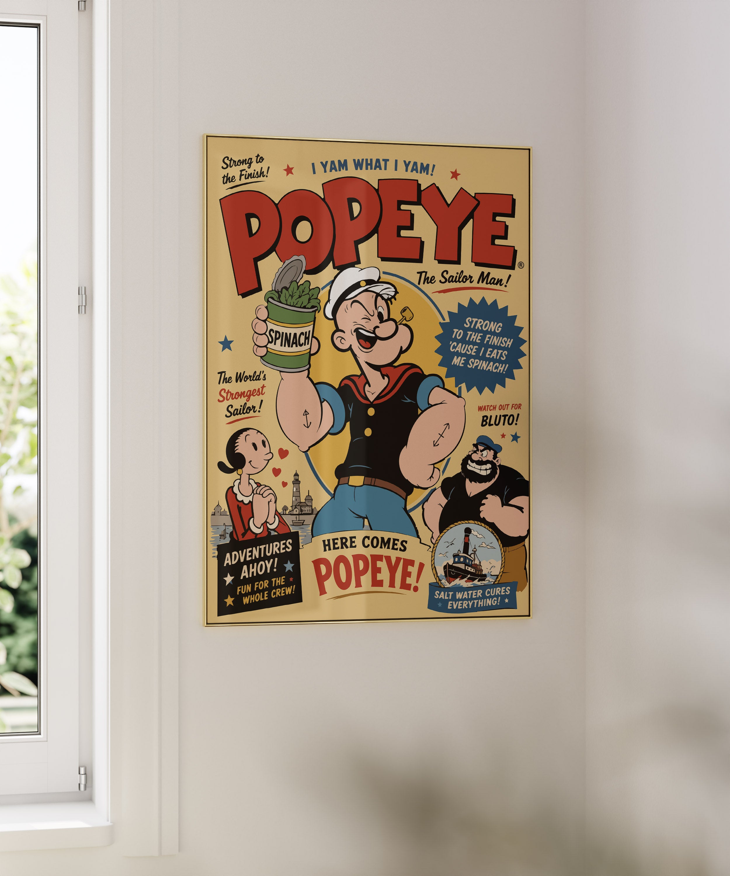 Popeye The Sailor Man Retro Poster - Temel Reis