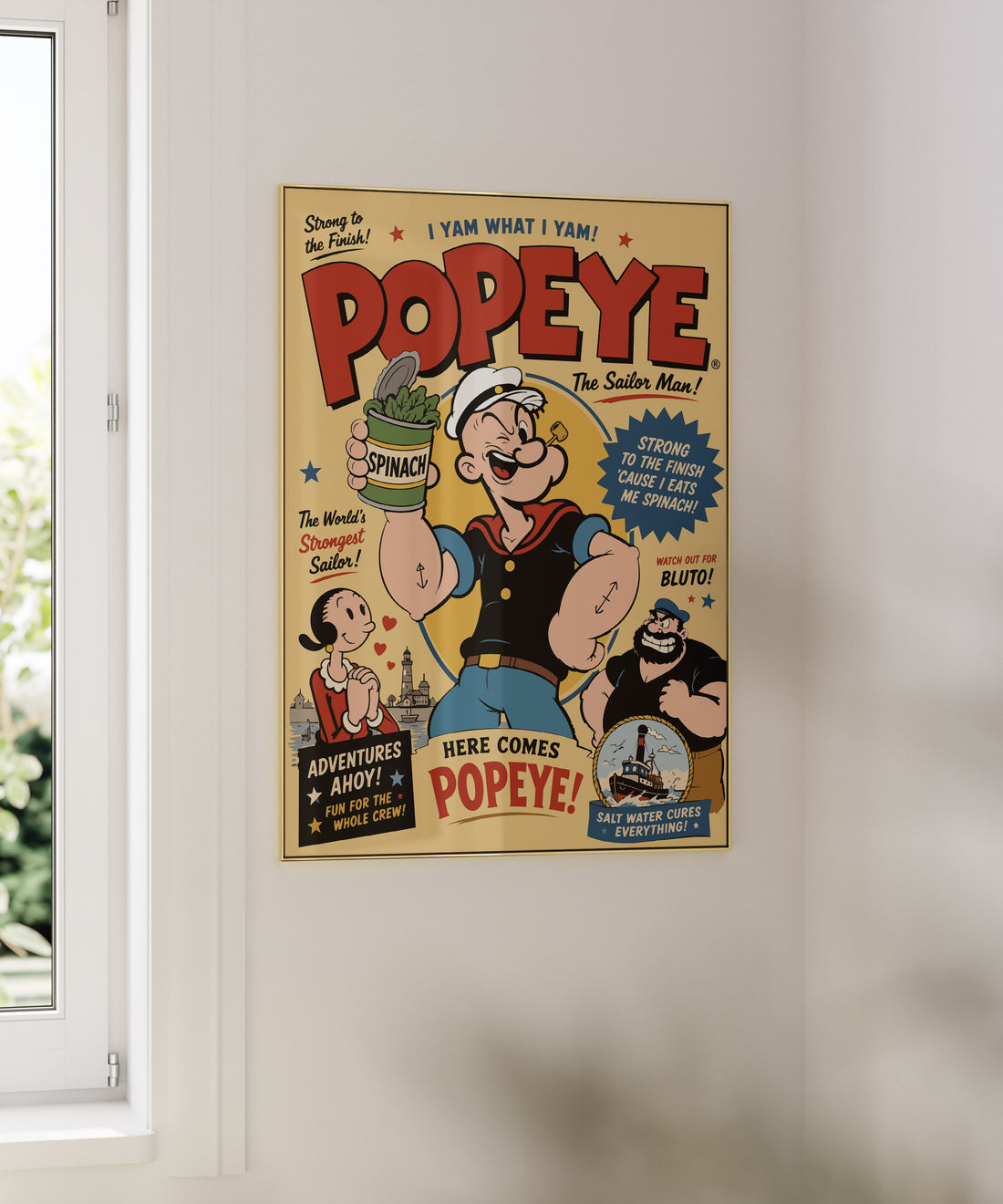 Popeye The Sailor Man Retro Poster - Temel Reis