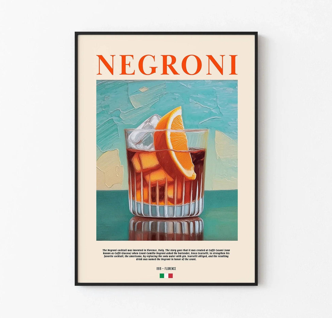 Negroni - Coctail Poster / Kokteyl Serisi