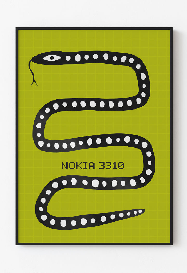 Nokia 3310 Yılan Oyunu (Snake) Retro Poster - Minimalist Duvar Sanatı