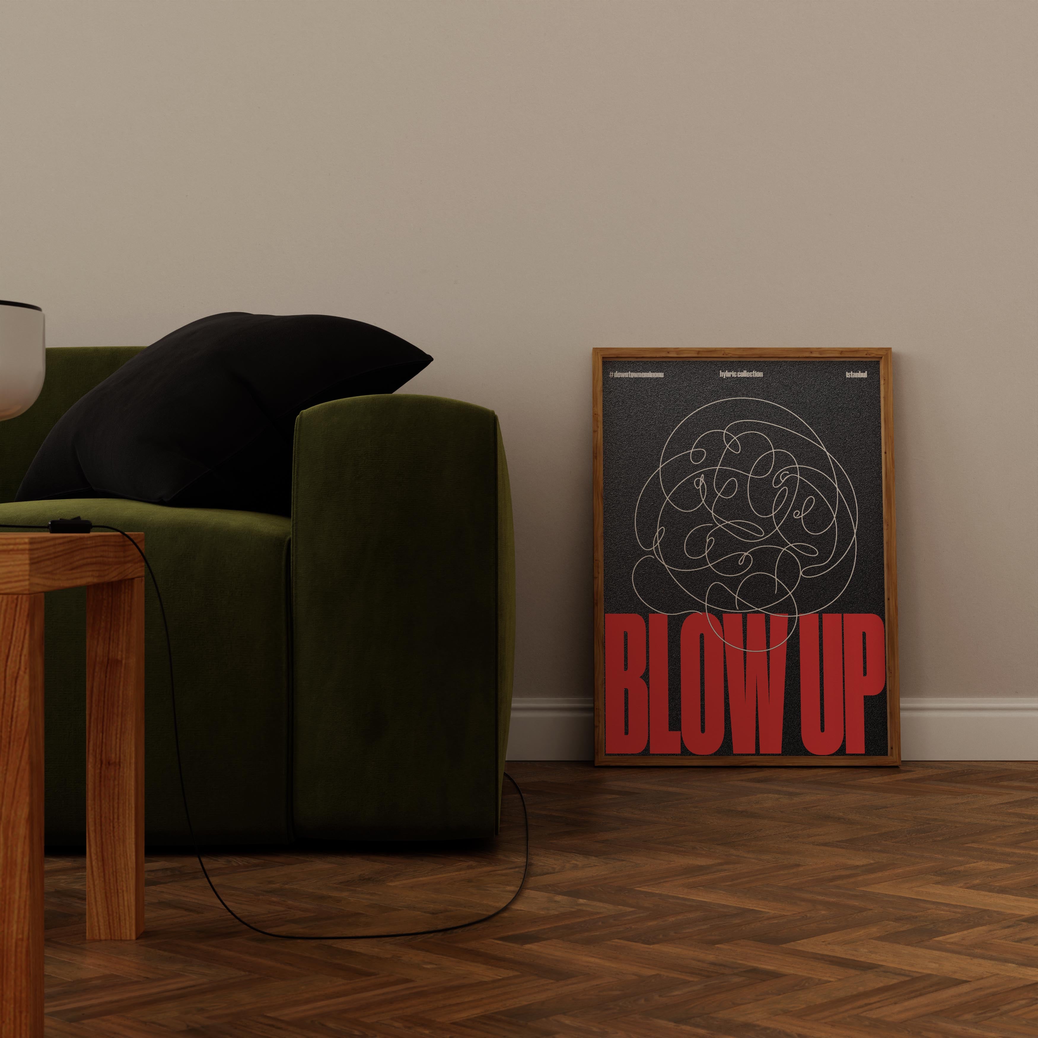 Blow Up - Minimalist Tek Çizgi Sakız İllüstrasyonu