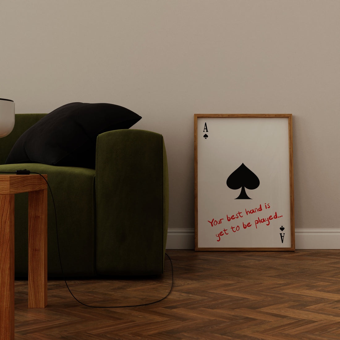 Maça Ası Motivasyon Poster - Minimalist Duvar Sanatı