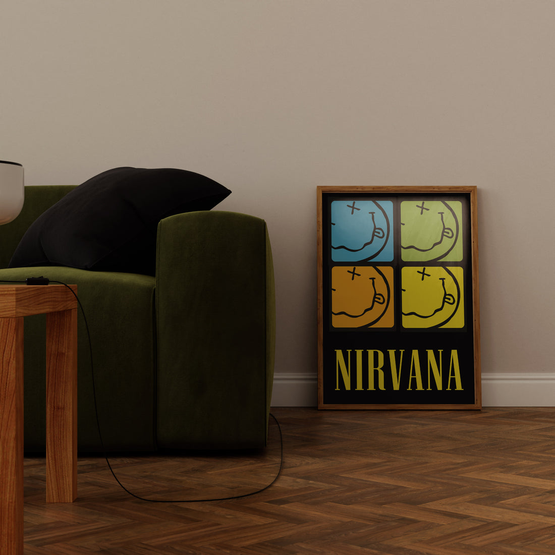 Nirvana İkonik Gülen Yüz Pop-Art Tasarım Tablo