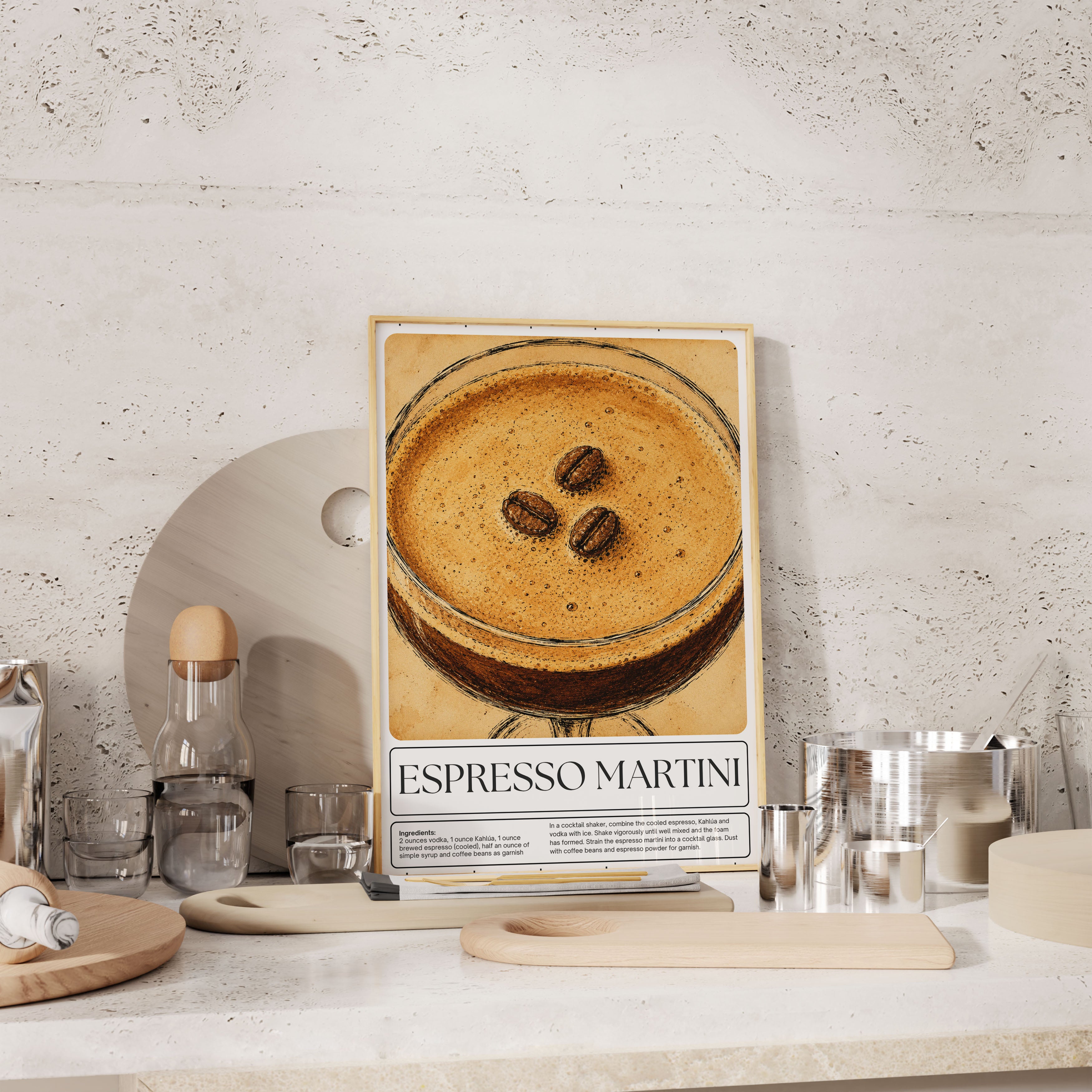 Espresso Martini Poster | Vintage Kokteyl Duvar Dekoru