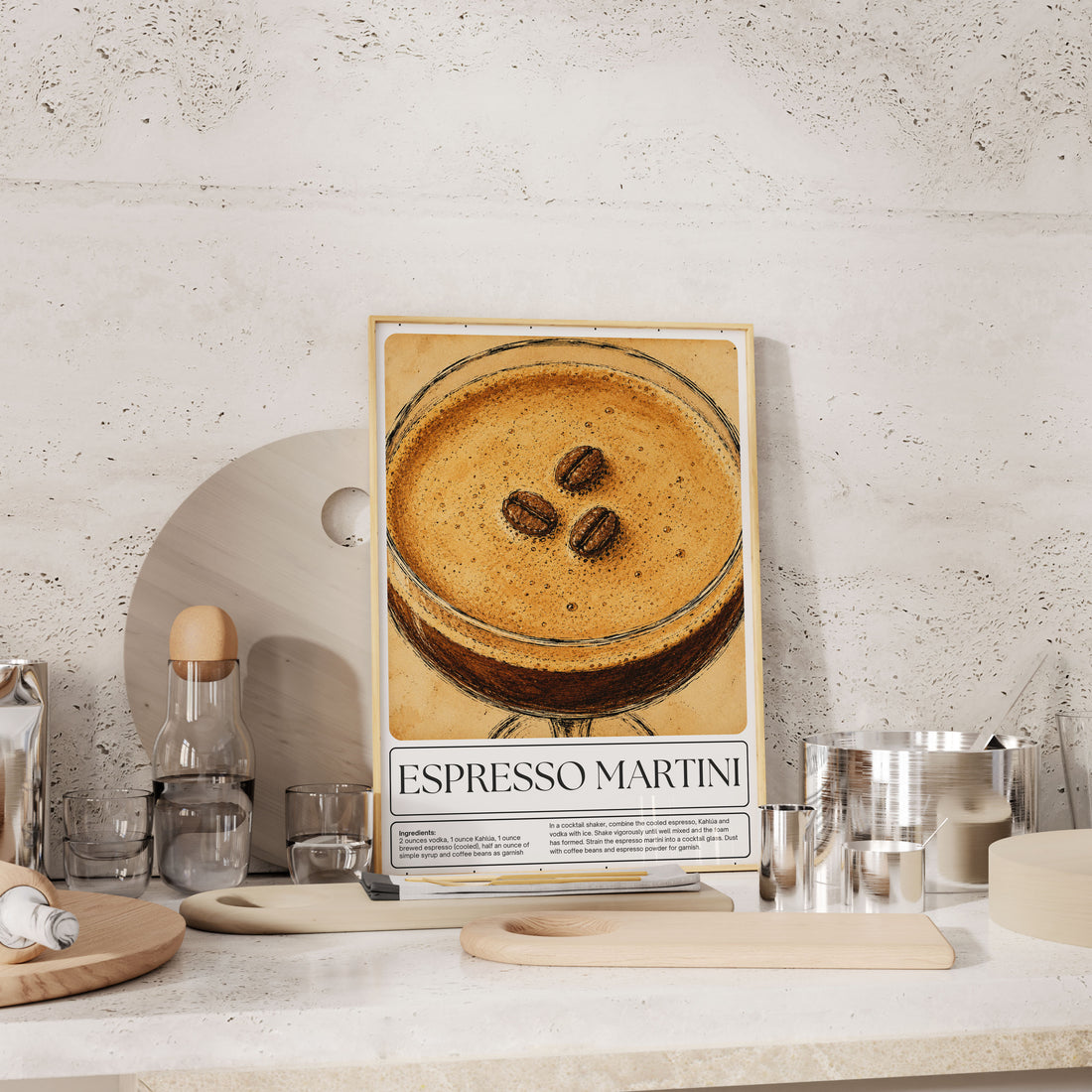 Espresso Martini Poster | Vintage Kokteyl Duvar Dekoru