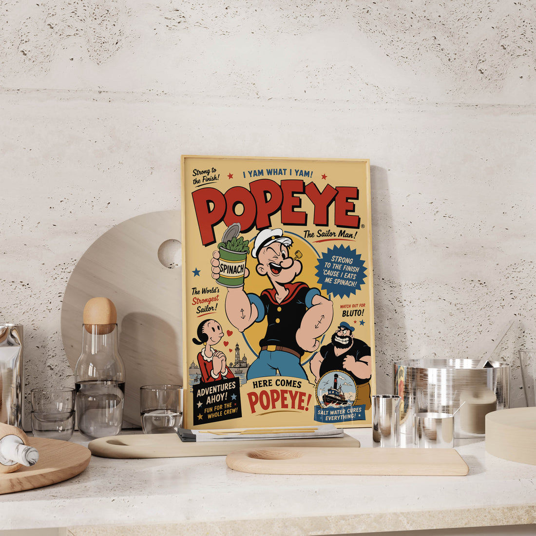 Popeye The Sailor Man Retro Poster - Temel Reis
