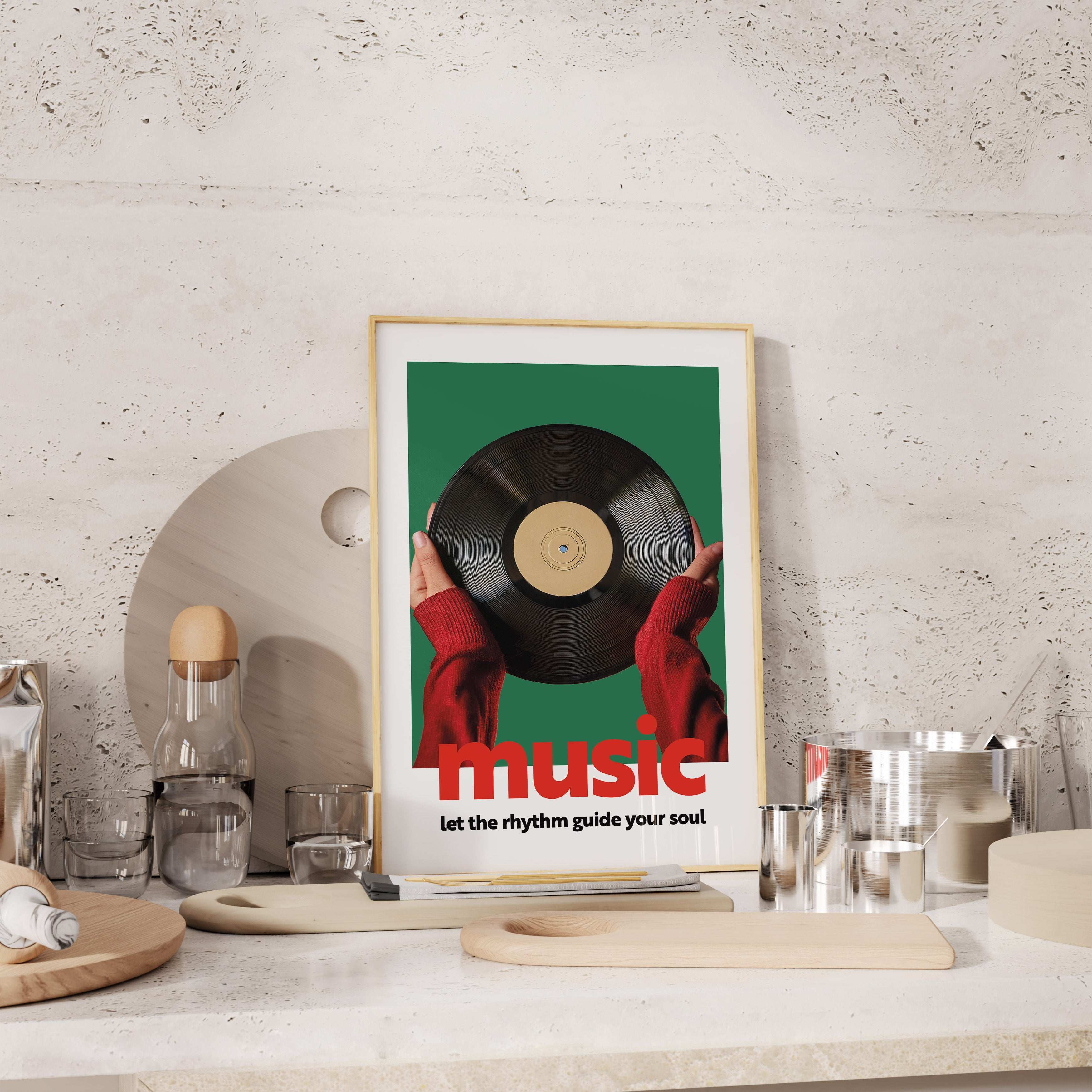 Music - Let the Rhythm Guide Your Soul - Dekoratif Müzik Posteri