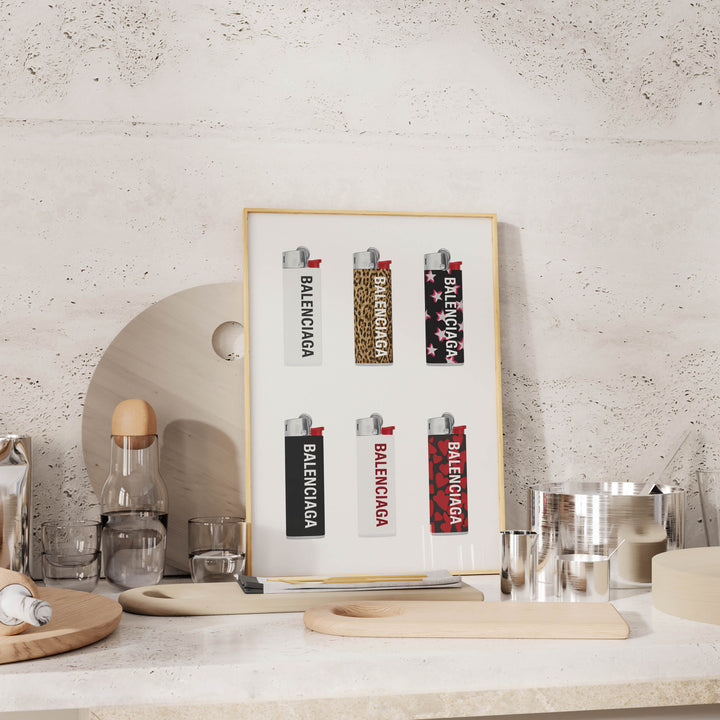 Balenciaga Çakmak Koleksiyonu - Streetwear Tasarım Poster