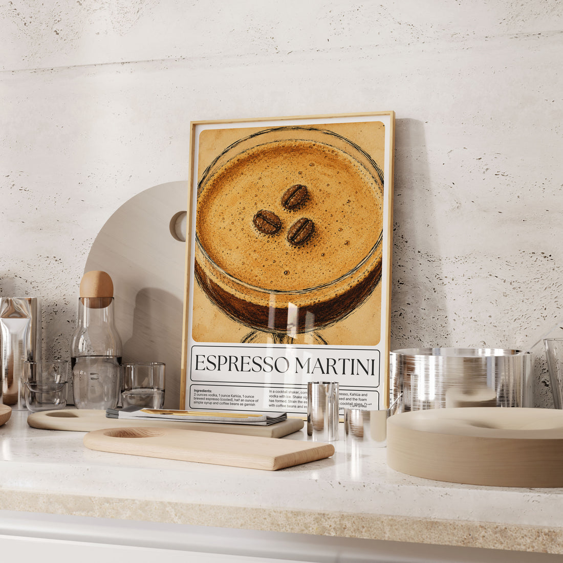 Espresso Martini Poster | Vintage Kokteyl Duvar Dekoru