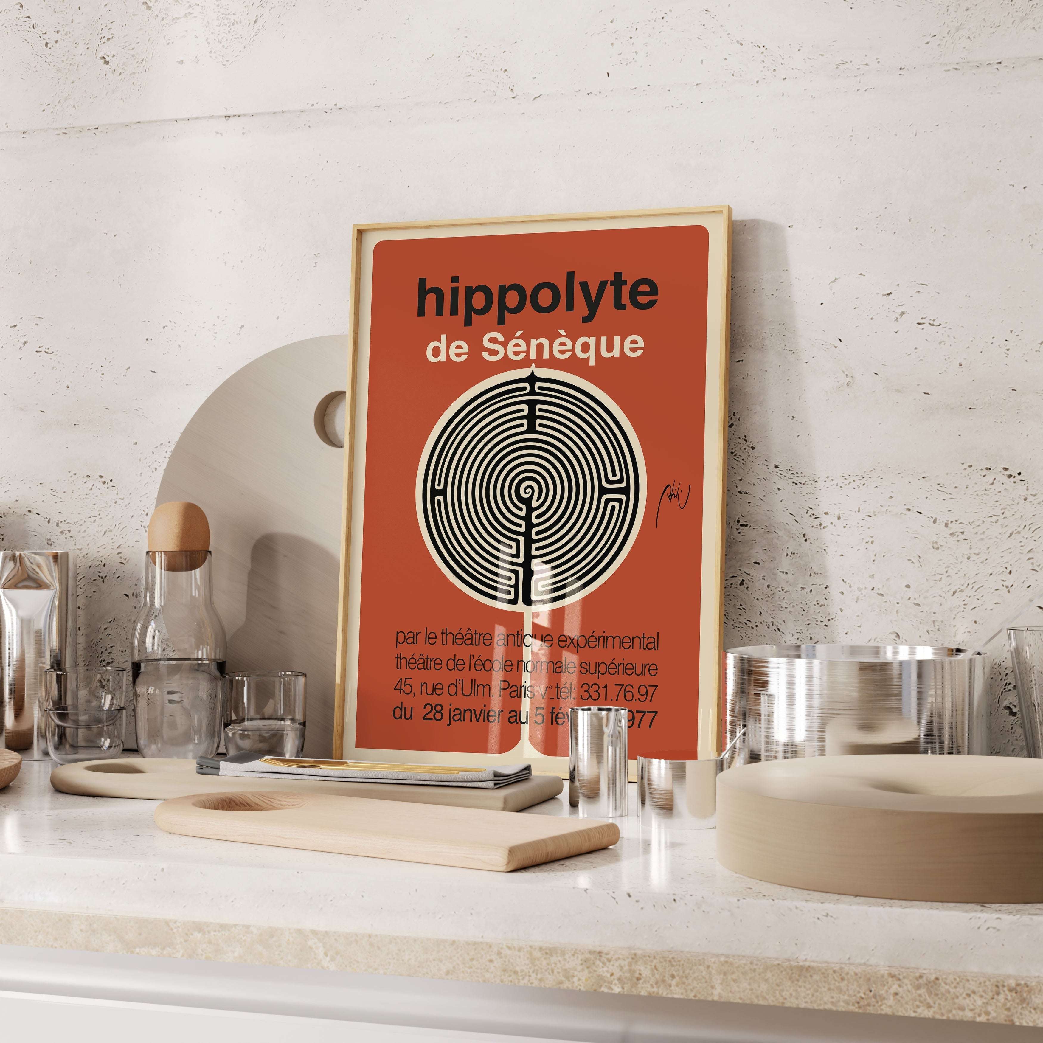 Abidin Dino - Hippolyte de Seneque - Abidin Dino Motifli Fransız Sergi Afişi