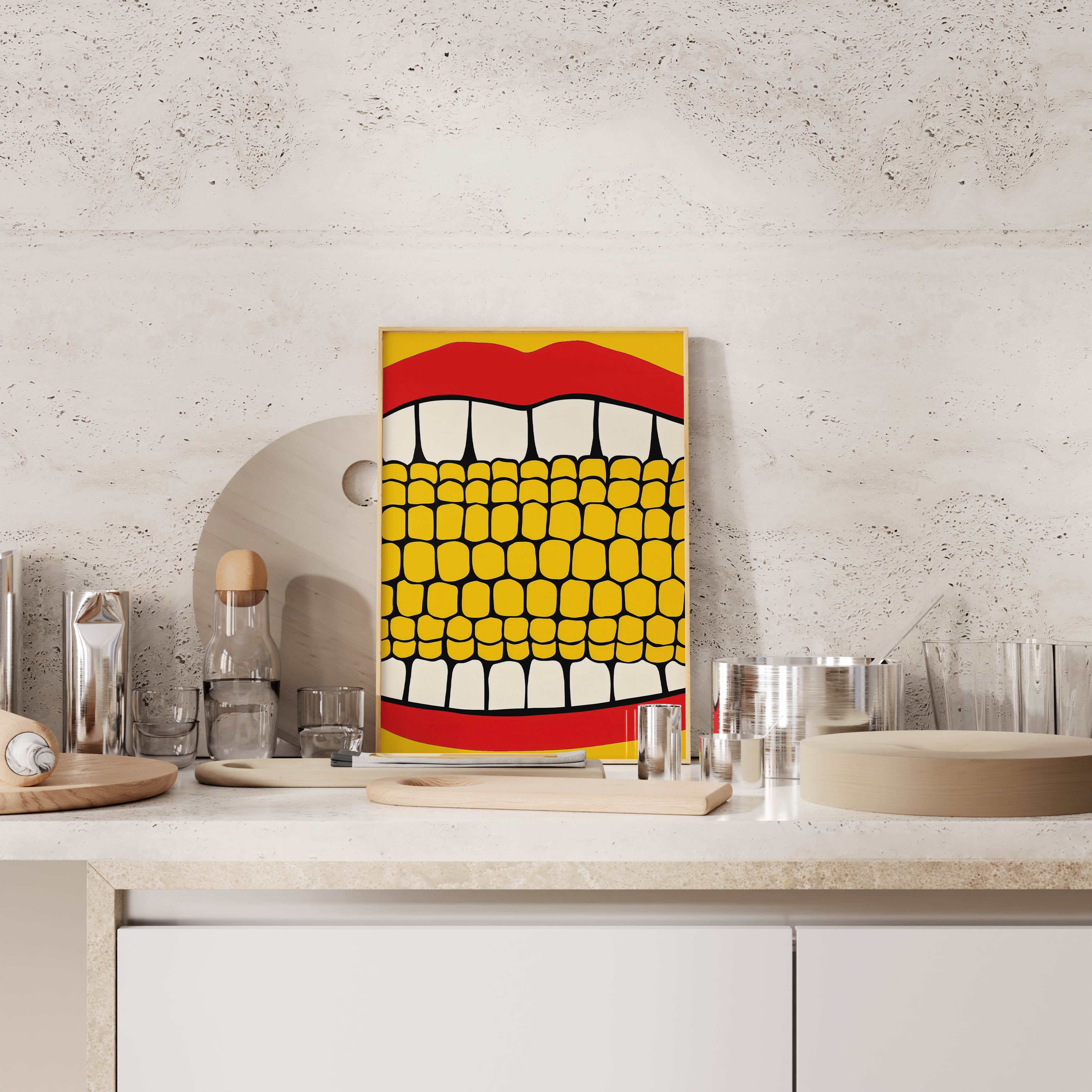 Pop Art Poster – Mısır Dişler Tasarımı
