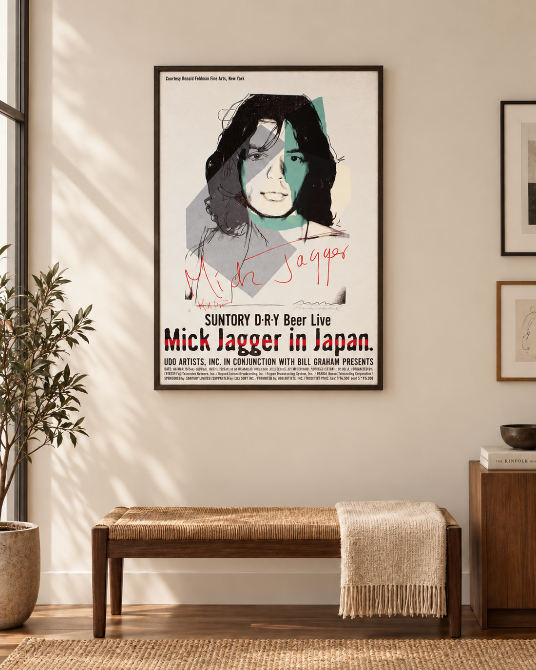 Mick Jagger in Japan – 1988 Suntory Dry Beer Live Vintage Konser Posteri