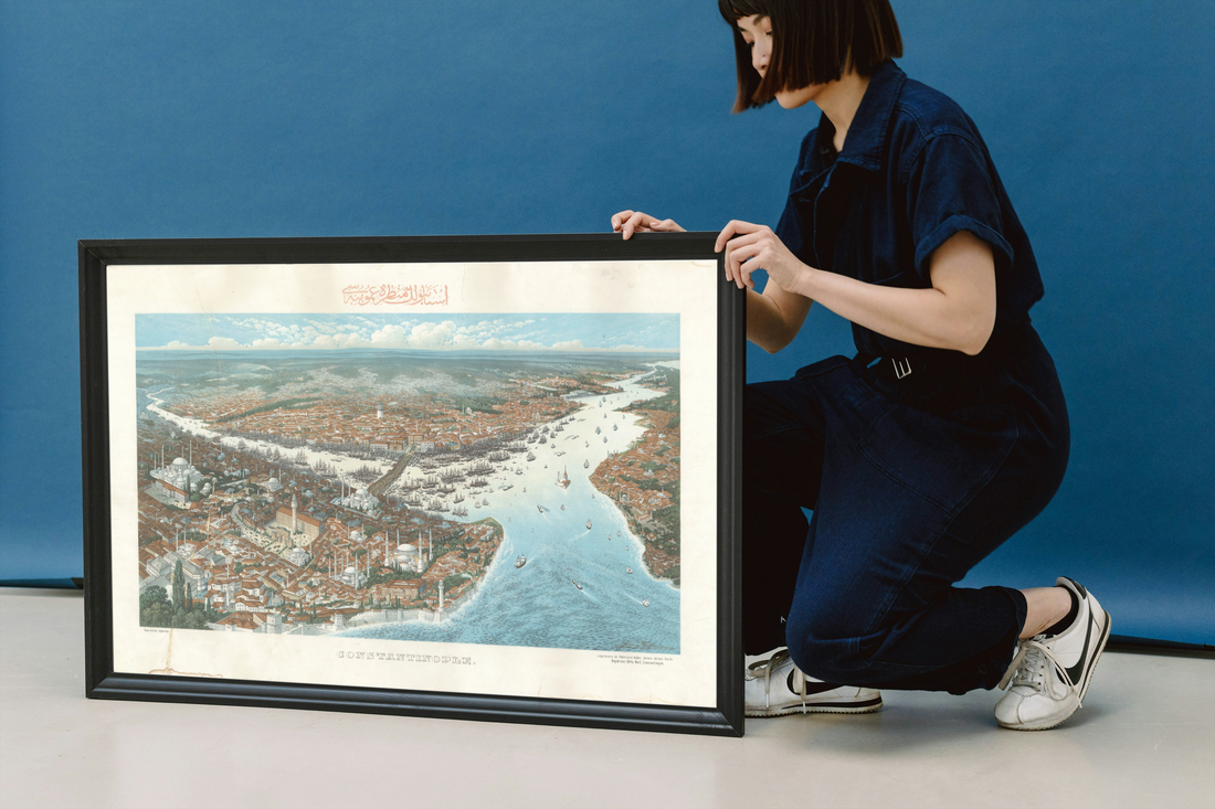 "Constantinople" Vintage Panorama - Modern Salon Dekoru Tablo