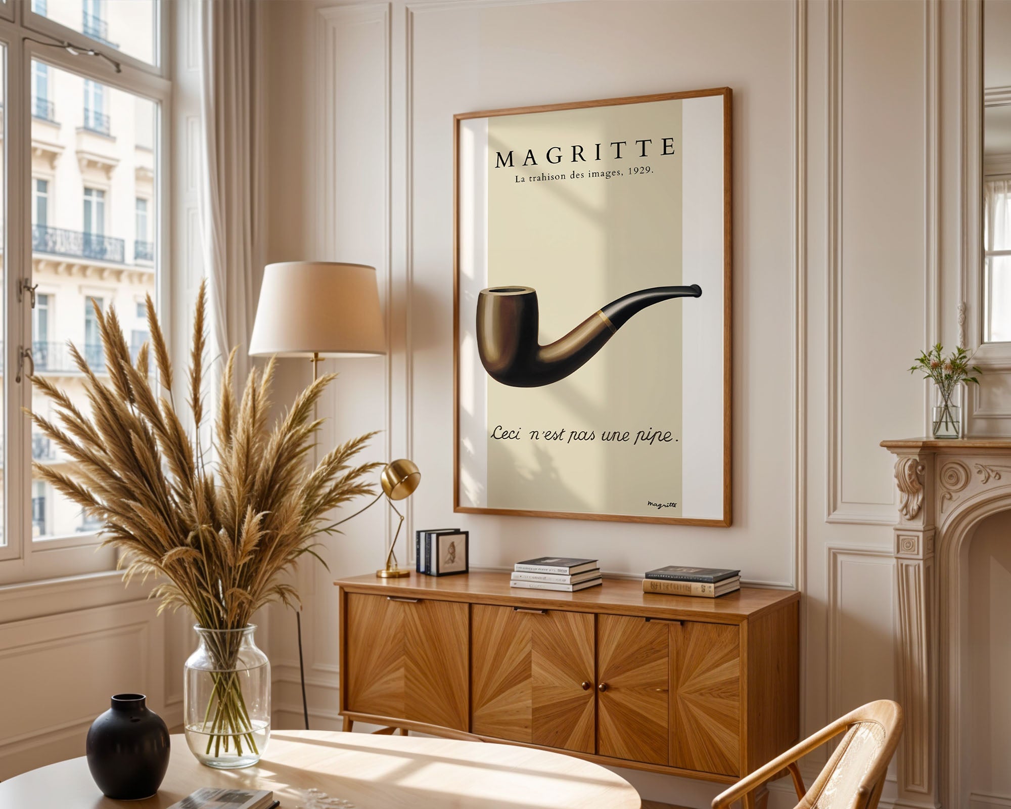 Magritte Pipo Tablosu | "Ceci N'est Pas Une Pipe" Sürrealist Duvar Sanatı Poster