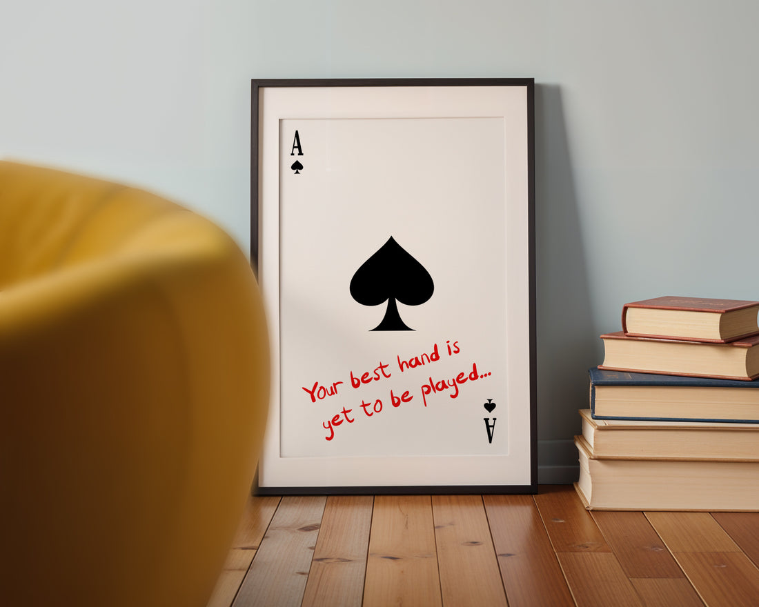 Maça Ası Motivasyon Poster - Minimalist Duvar Sanatı