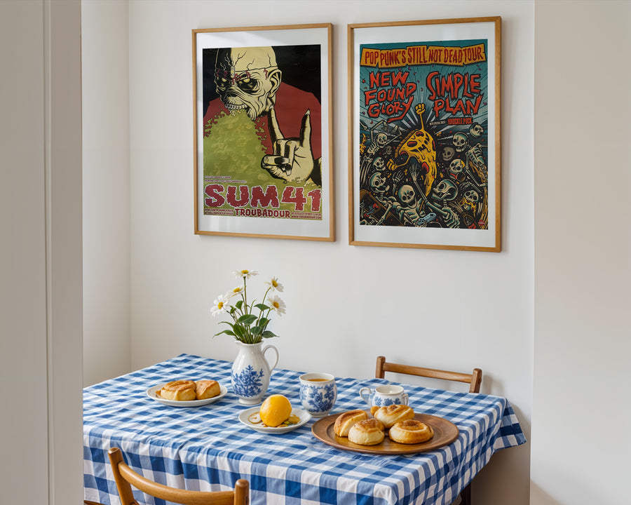 Punk Rock Poster Seti | Sum 41 & Pop Punk Afişleri | Vintage Müzik Duvar Dekoru - 2 Parça