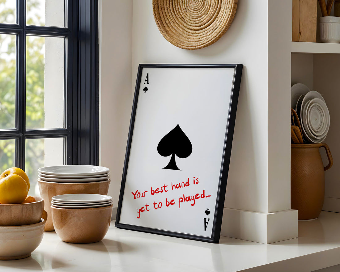 Maça Ası Motivasyon Poster - Minimalist Duvar Sanatı