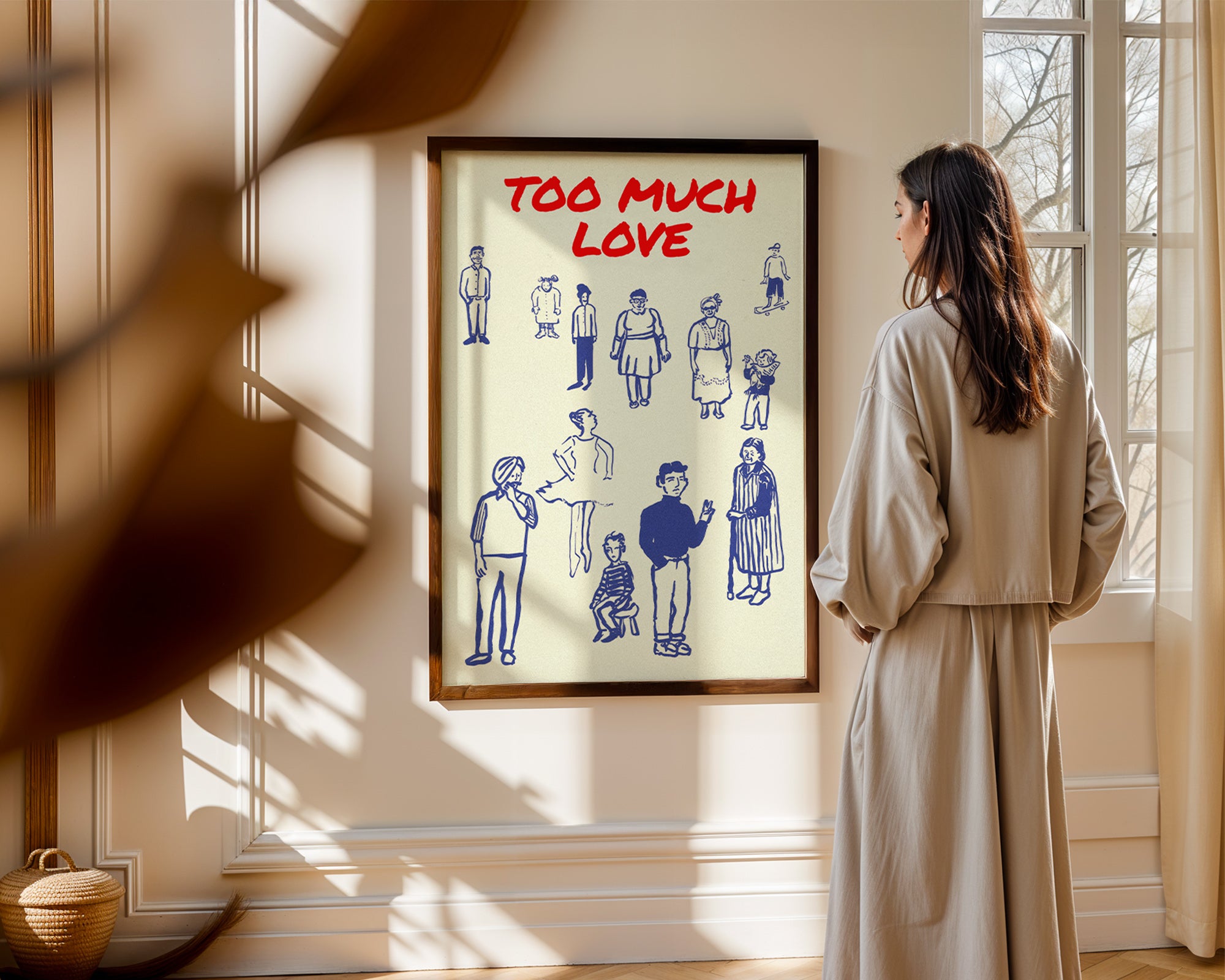 Too Much Love: Modern Figüratif İllüstrasyon Poster