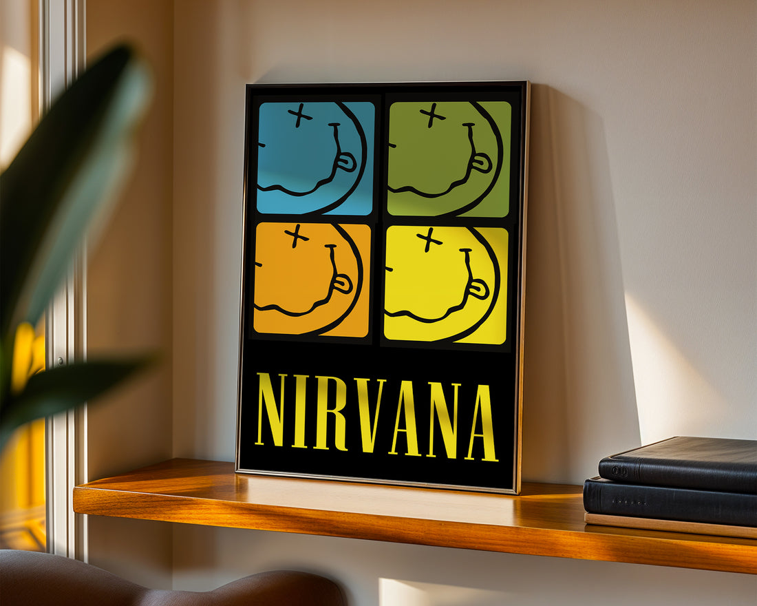 Nirvana İkonik Gülen Yüz Pop-Art Tasarım Tablo
