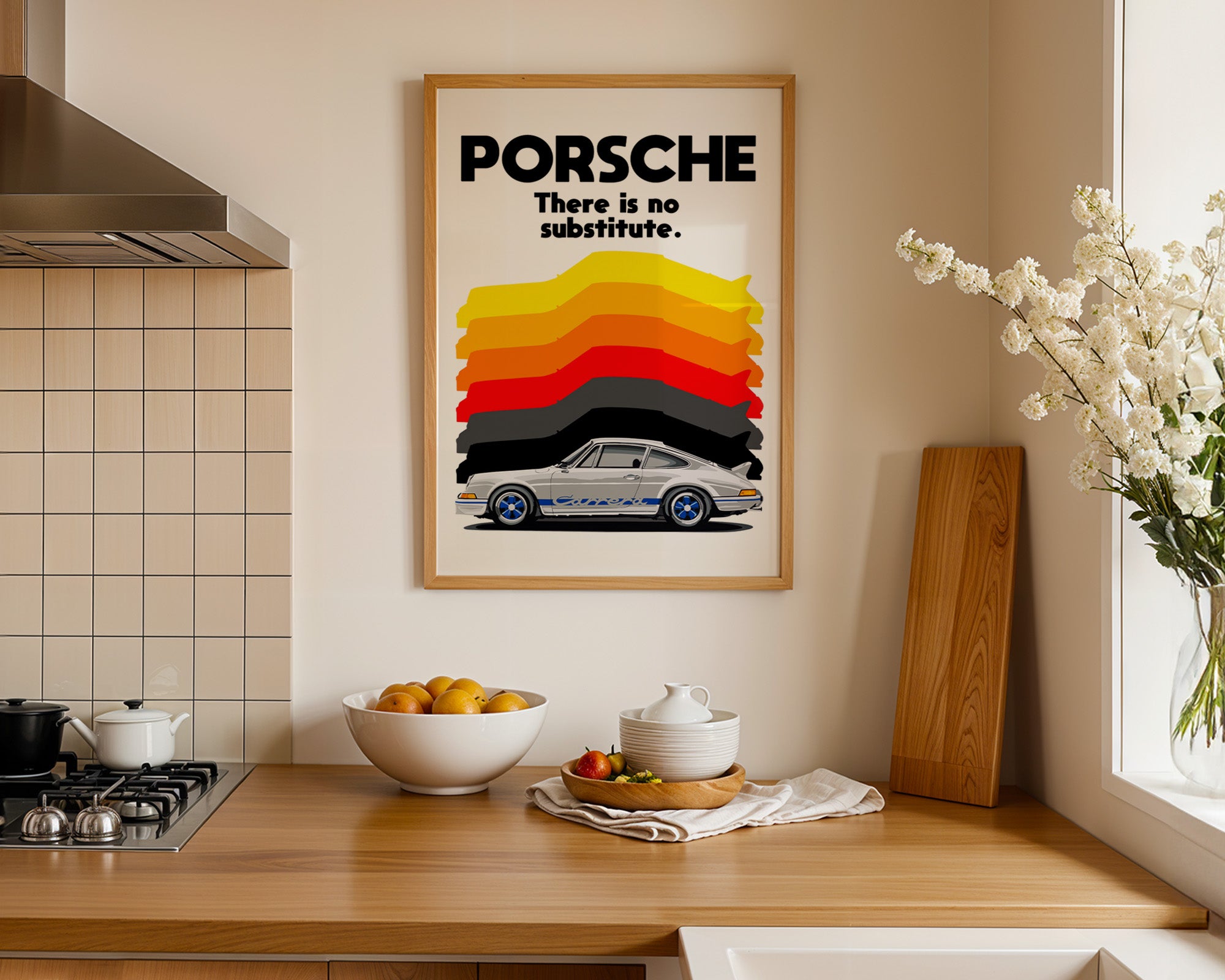 Porsche "There Is No Substitute" – Retro Tasarım Premium Poster