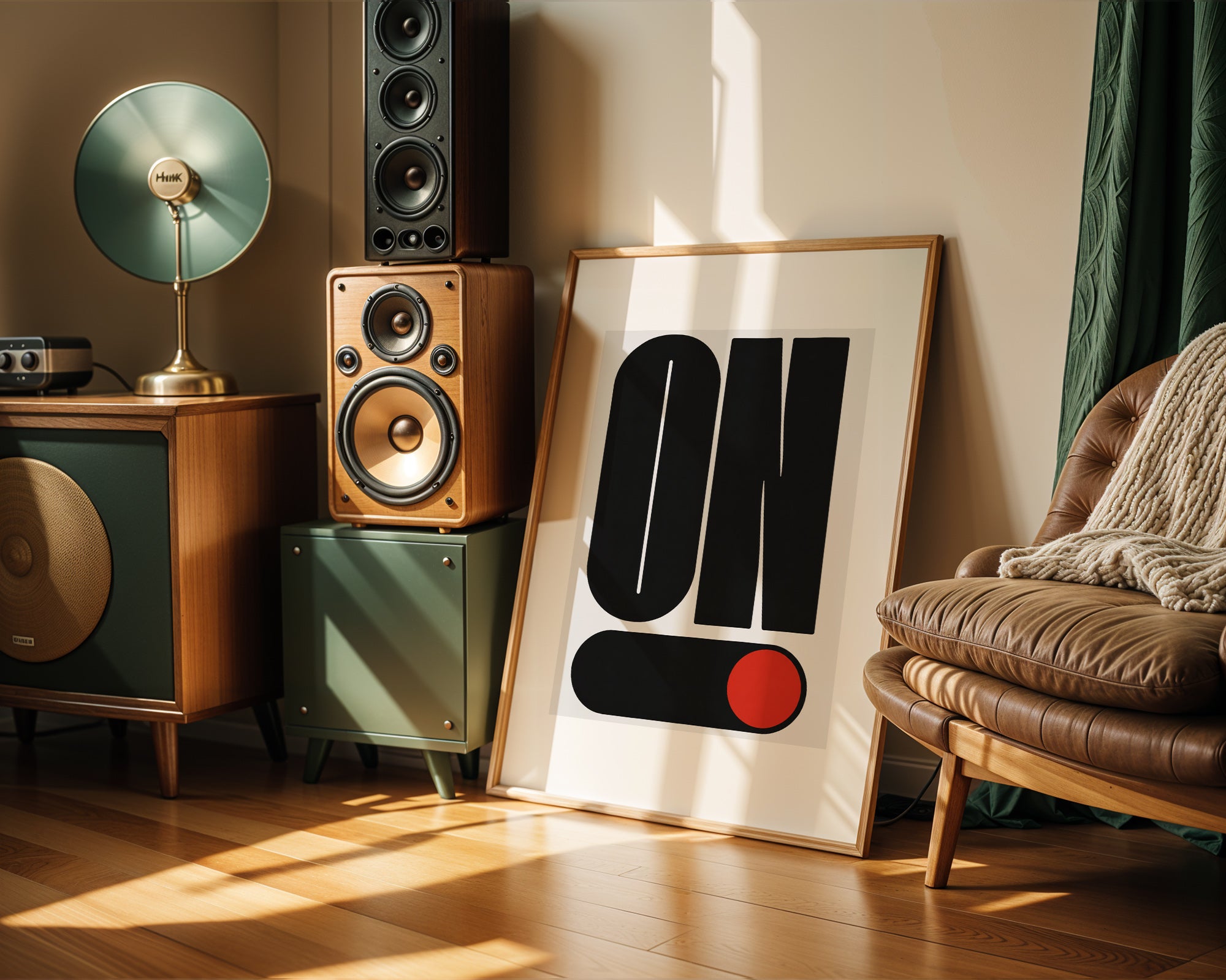 "ON" Tipografi Duvar Tablosu, Minimalist Pop Art Poster