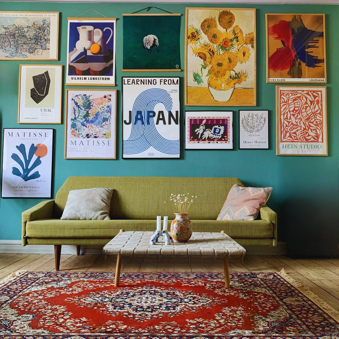 Great Eclectic Set - Modern Home - Boho Eclectic Home Decoration / 12 Pieces - Matisse - Klein - Van Gogh - Ubac / Maximalist Wall Art My Store