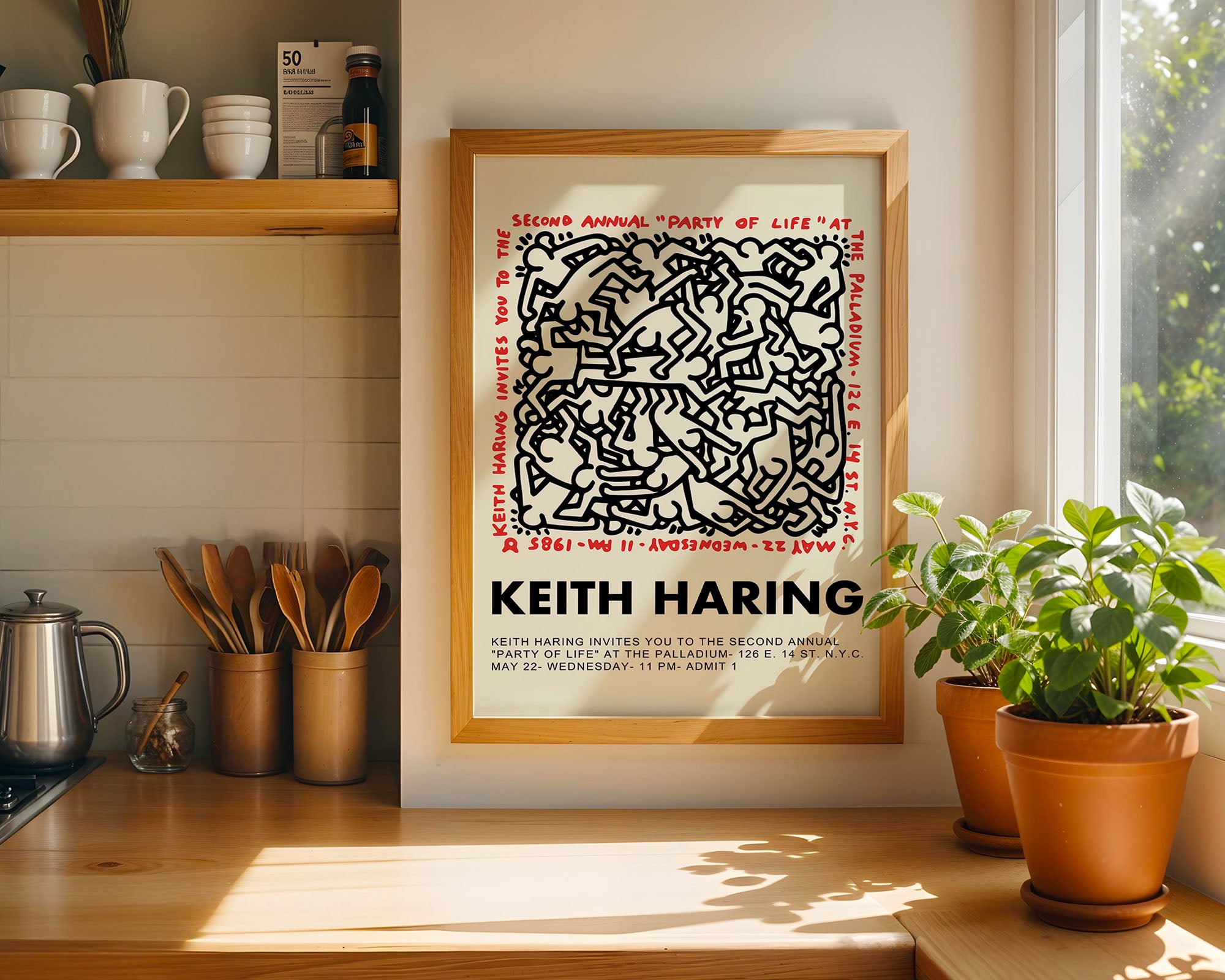 Keith Haring - Party of Life 1985 Vintage Sanat Posteri - The Palladium NYC