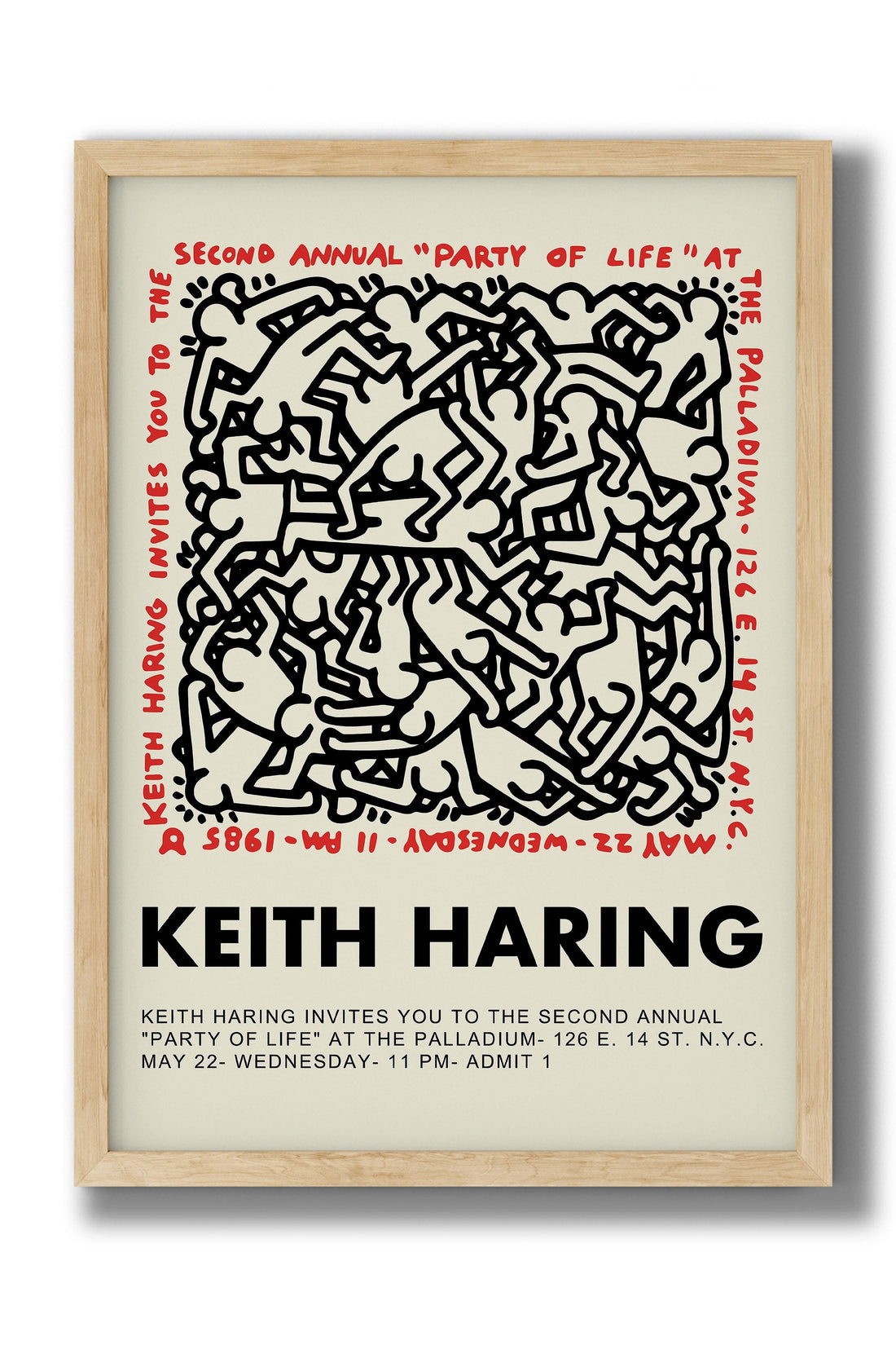 Keith Haring - Party of Life 1985 Vintage Sanat Posteri - The Palladium NYC