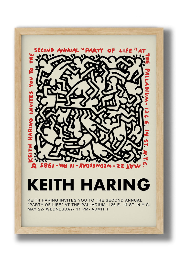 Keith Haring - Party of Life 1985 Vintage Sanat Posteri - The Palladium NYC