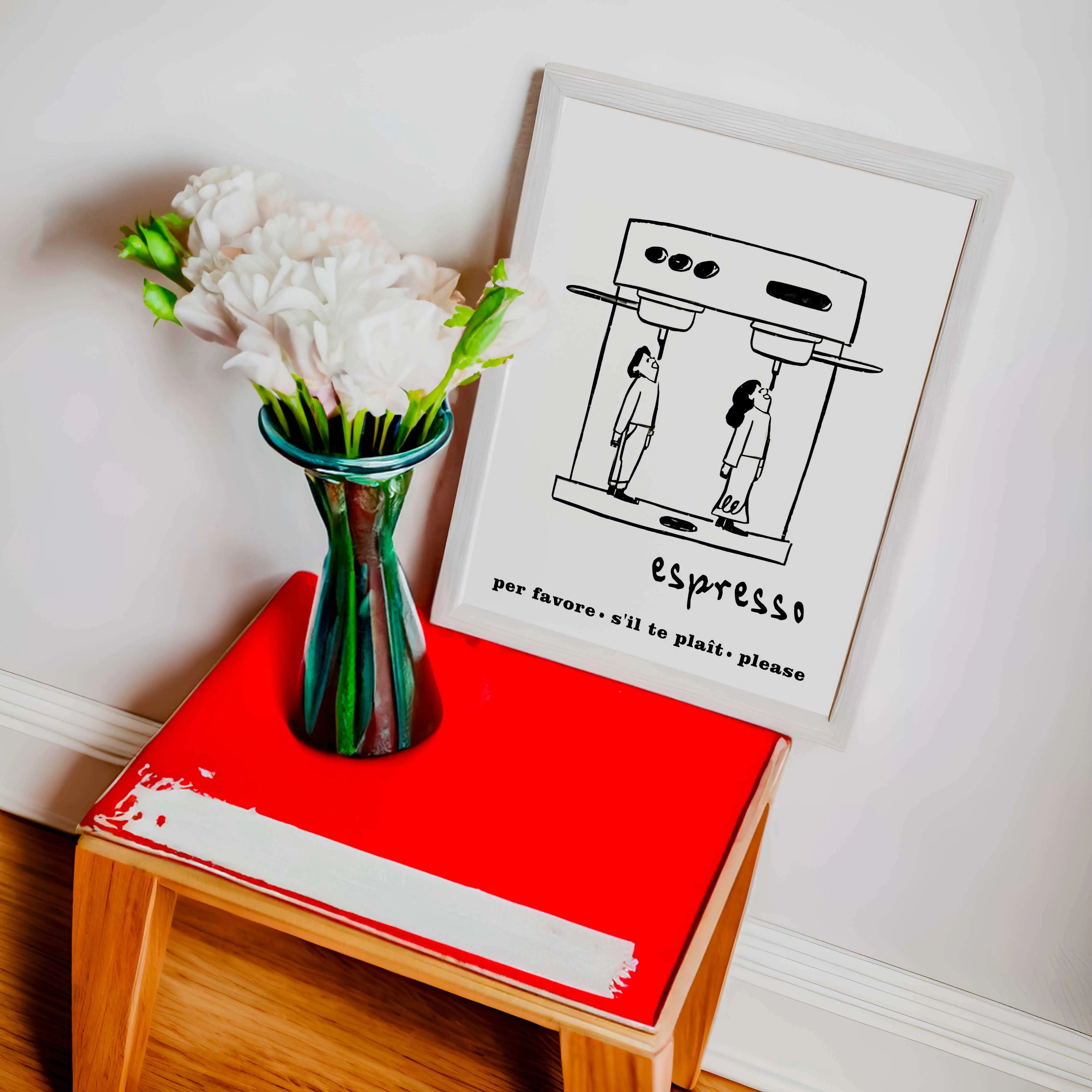 Espresso Kahve Aşkı Duvar Dekoru / Kahve Temalı Sanat Baskısı