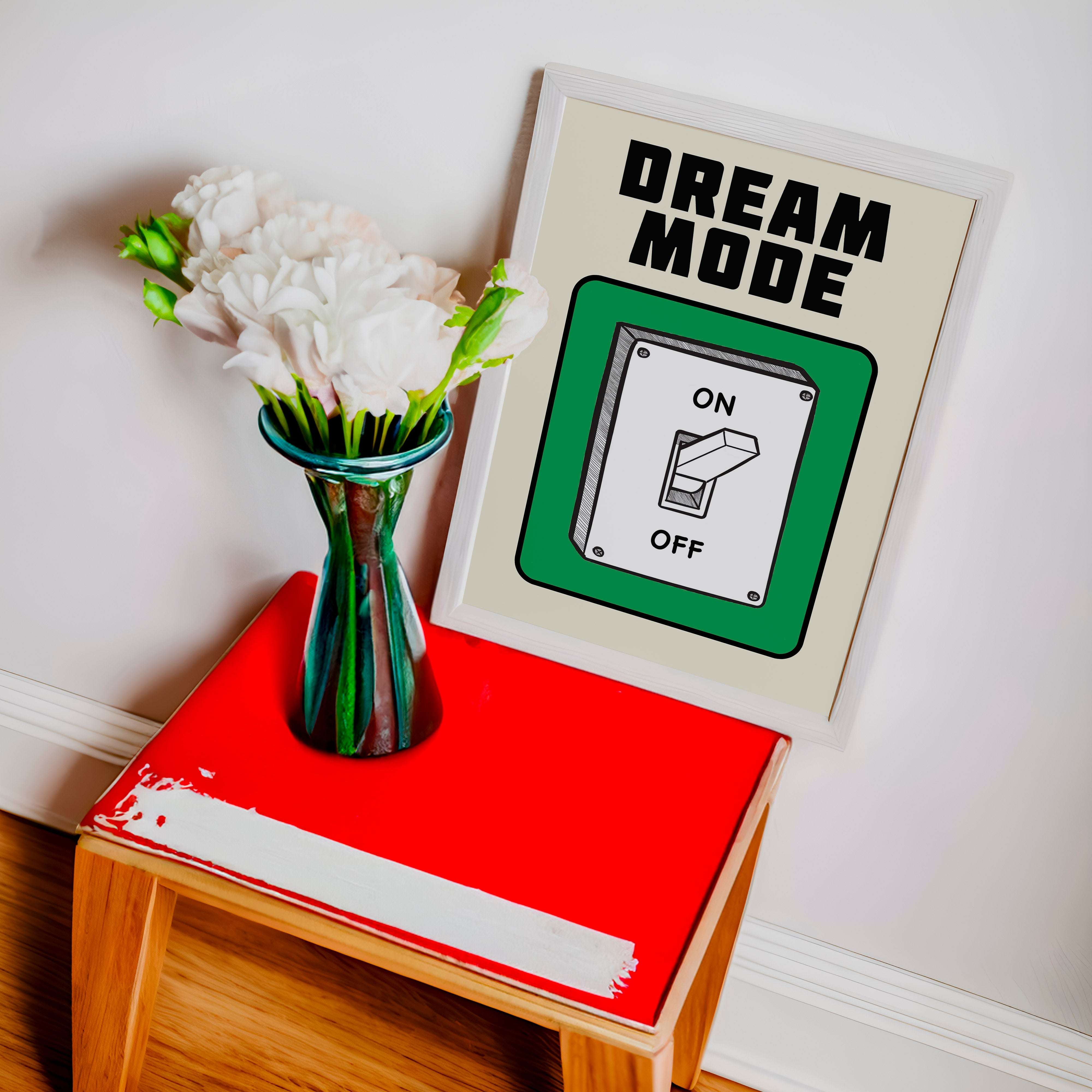 Dream Mode ON/OFF İlham Verici Duvar Dekoru