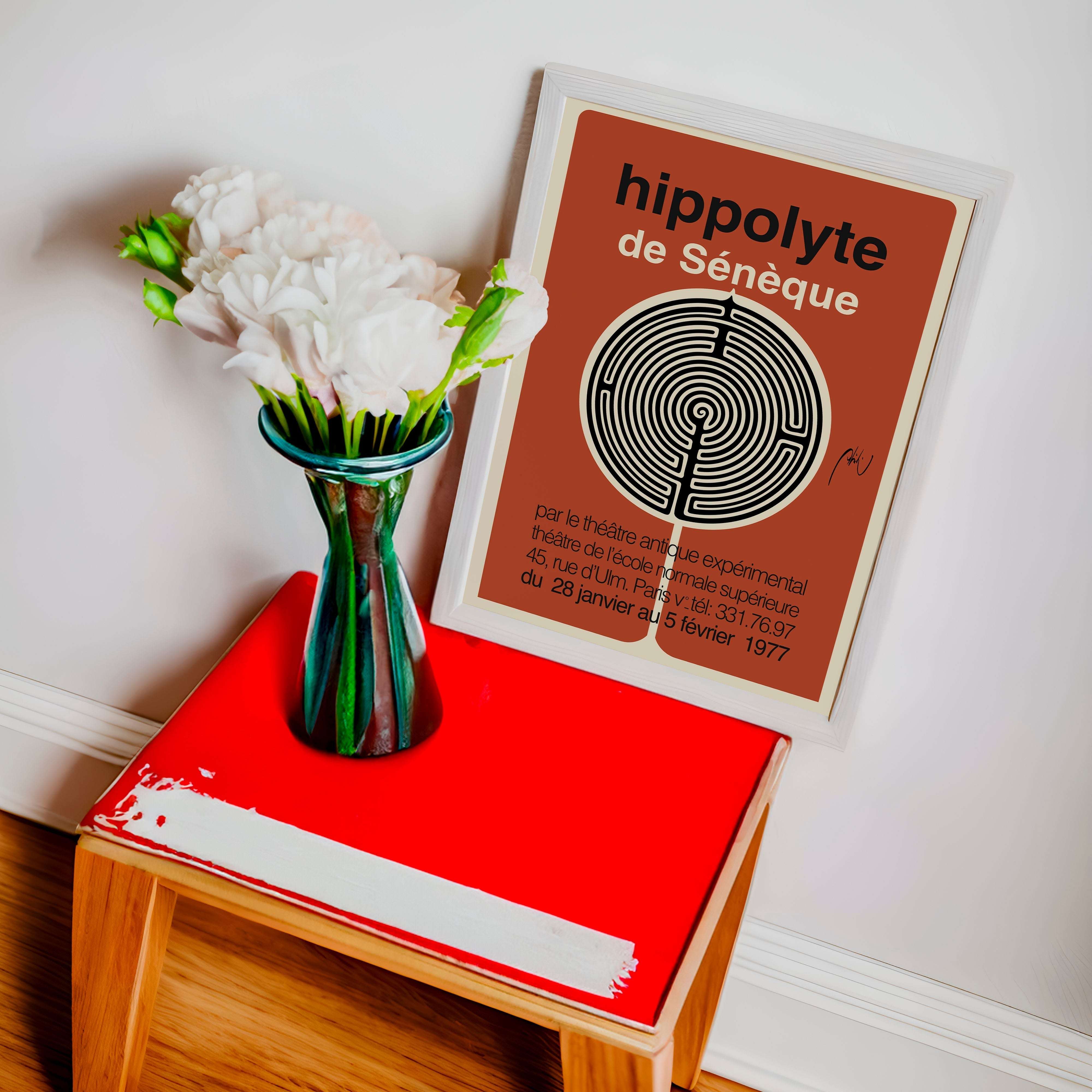 Abidin Dino - Hippolyte de Seneque - Abidin Dino Motifli Fransız Sergi Afişi