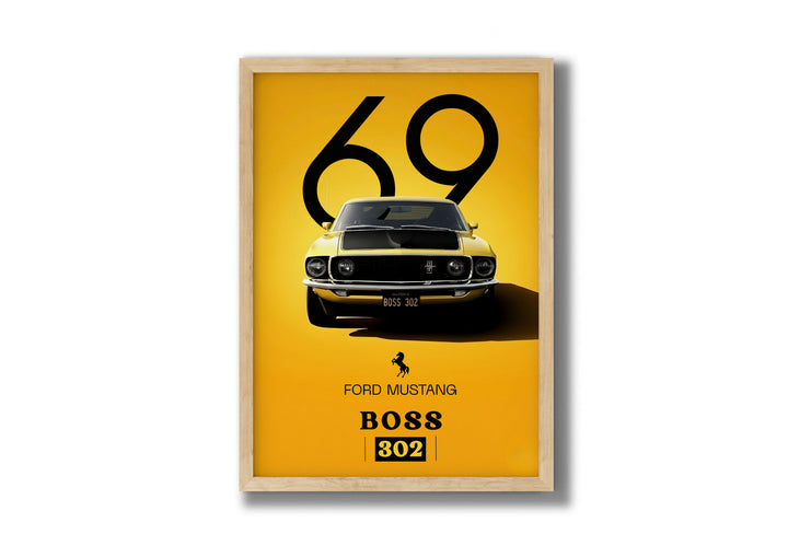 1969 Ford Mustang Boss 302 Klasik Araba Posteri | Retro Duvar Dekoru